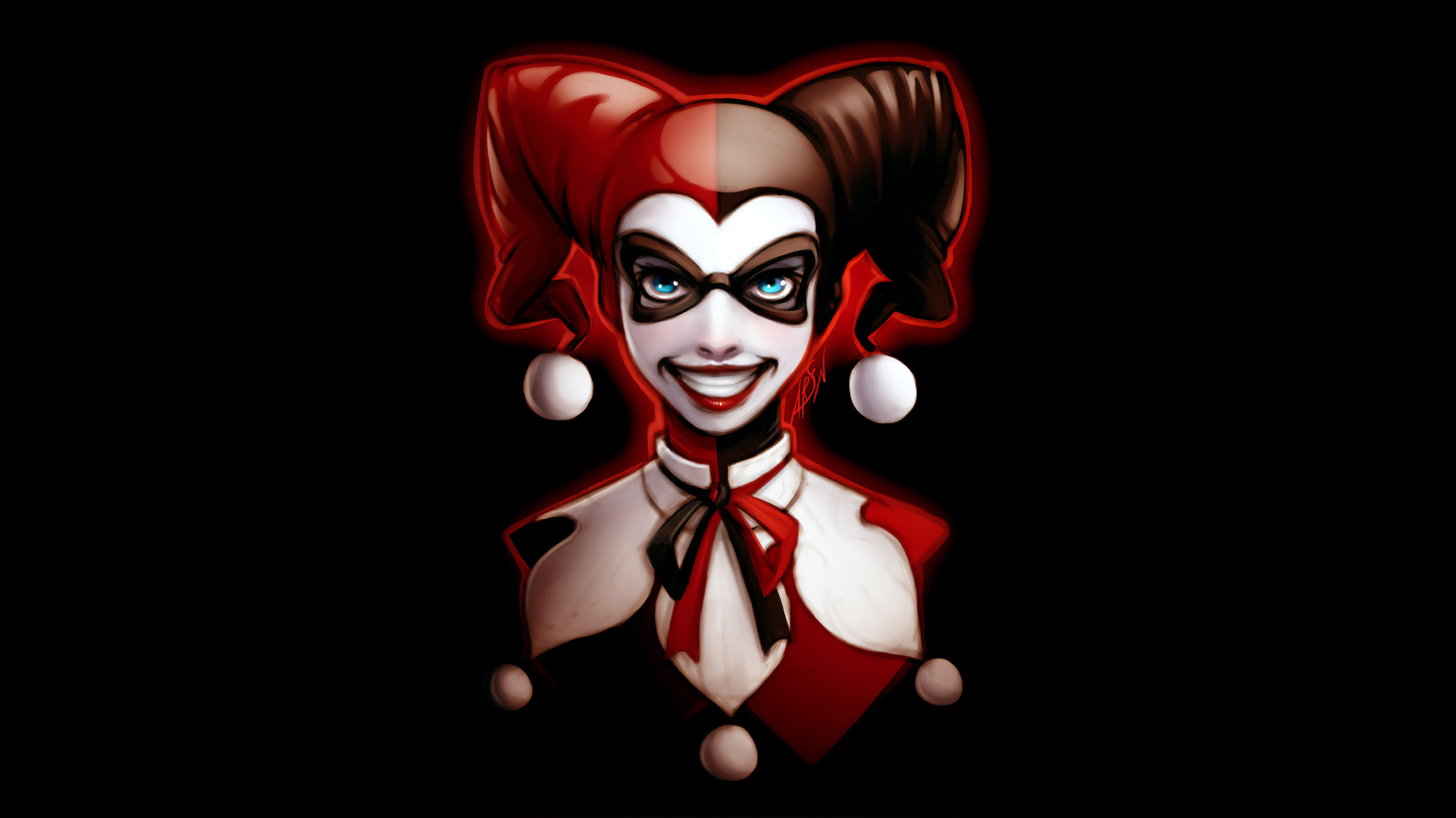 Harley Quinn: A former psychiatrist at Gotham City's Arkham Asylum named Dr. Harleen Quinzel. 3840x2160 4K Background.
