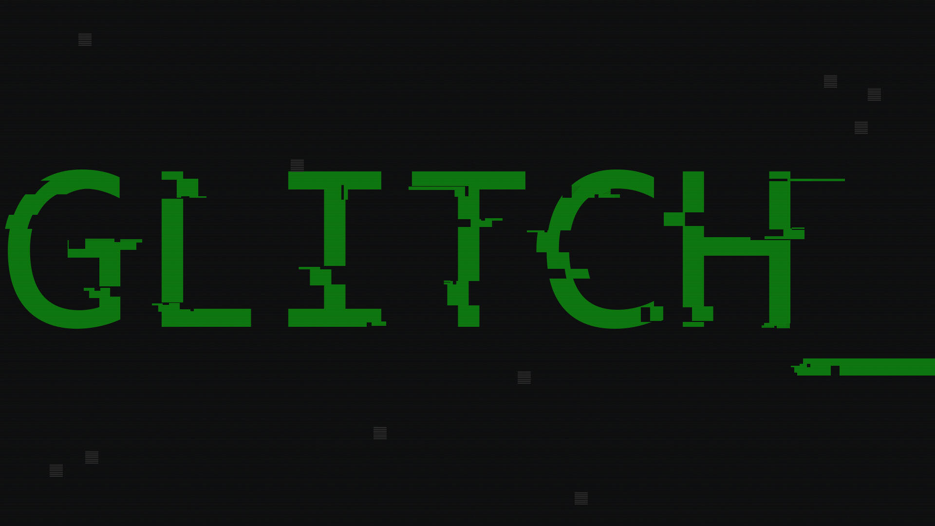 Glitch: A sudden instance of malfunctioning or irregularity in an electronic system. 1920x1080 Full HD Background.