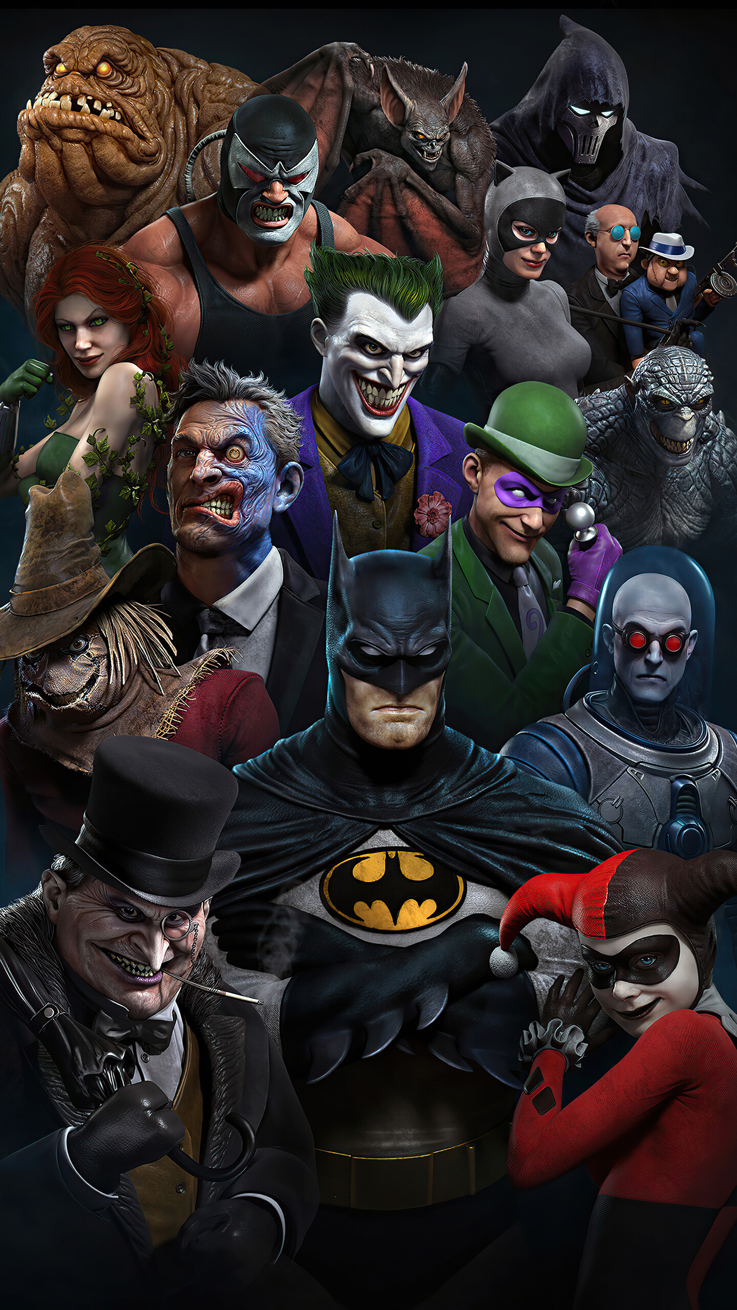 DC Villain: Batman, Animated series, Superheroes. 1440x2560 HD Background.