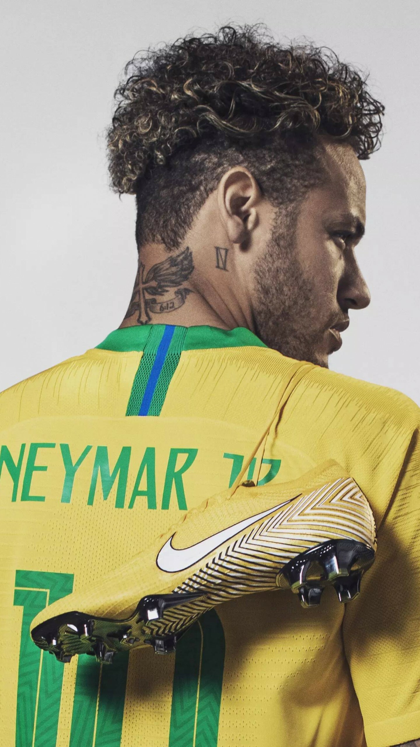 Neymar: He is the joint-top goalscorer for the Brazil national football team alongside Pele. 1440x2560 HD Wallpaper.