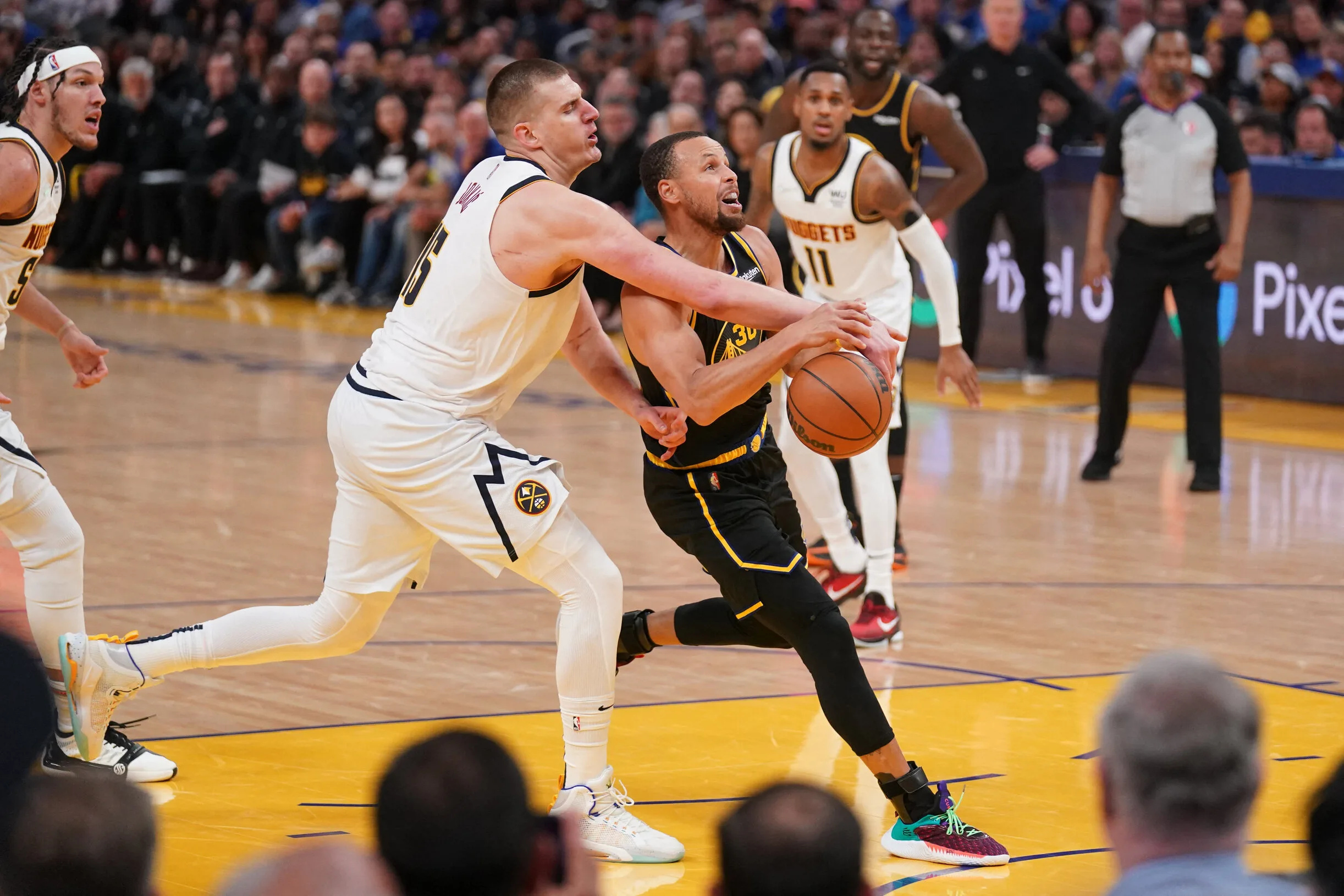 Stephen Curry 30 points, Warriors vs Nuggets, NBA playoffs, 2450x1630 HD Desktop