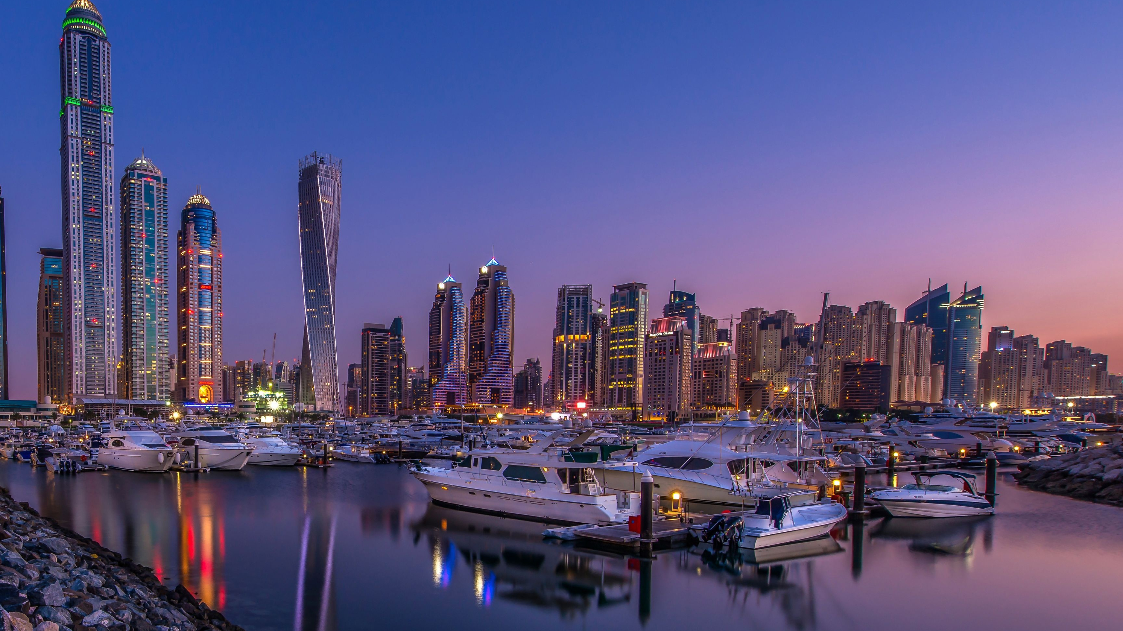 Dubai Skyline, HD desktop wallpapers, Dubai, 3840x2160 4K Desktop