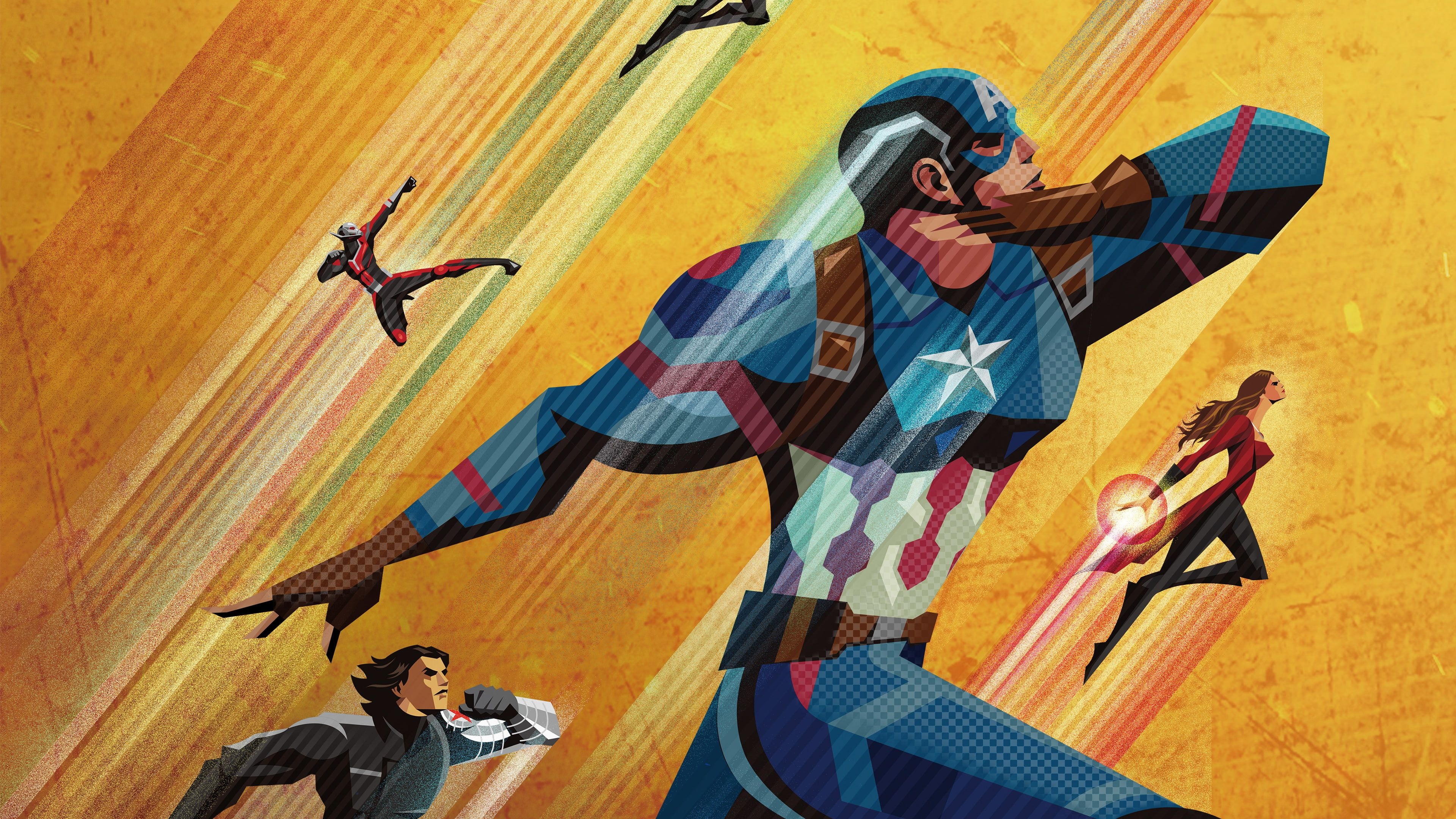 Captain America, Civil War, Poster, Avengers painting, 3840x2160 4K Desktop