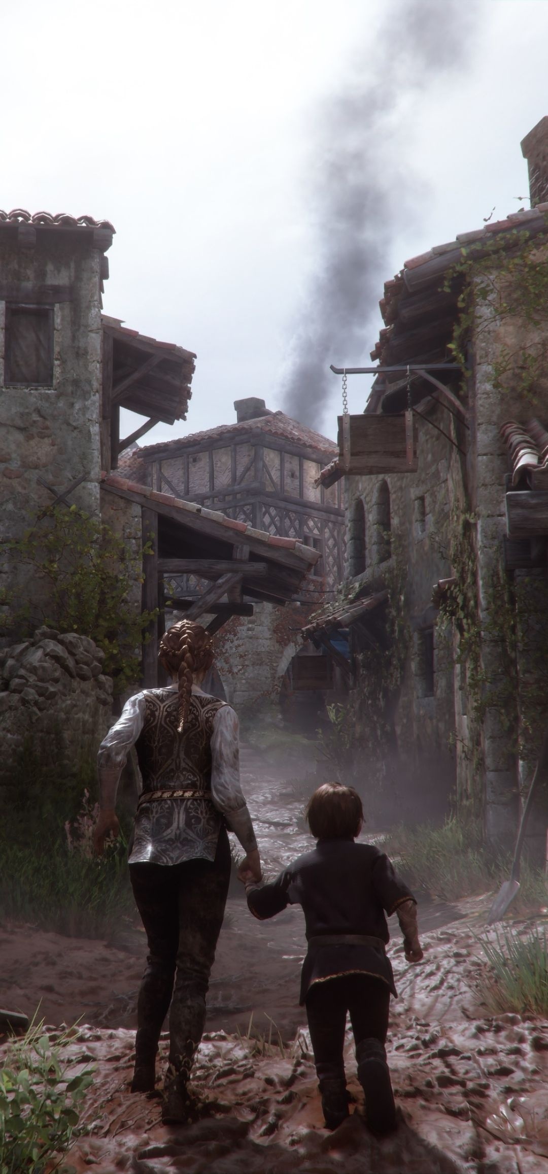 A Plague Tale: Requiem: Innocence, Facing against soldiers from the French Inquisition and hordes of rats. 1080x2320 HD Wallpaper.