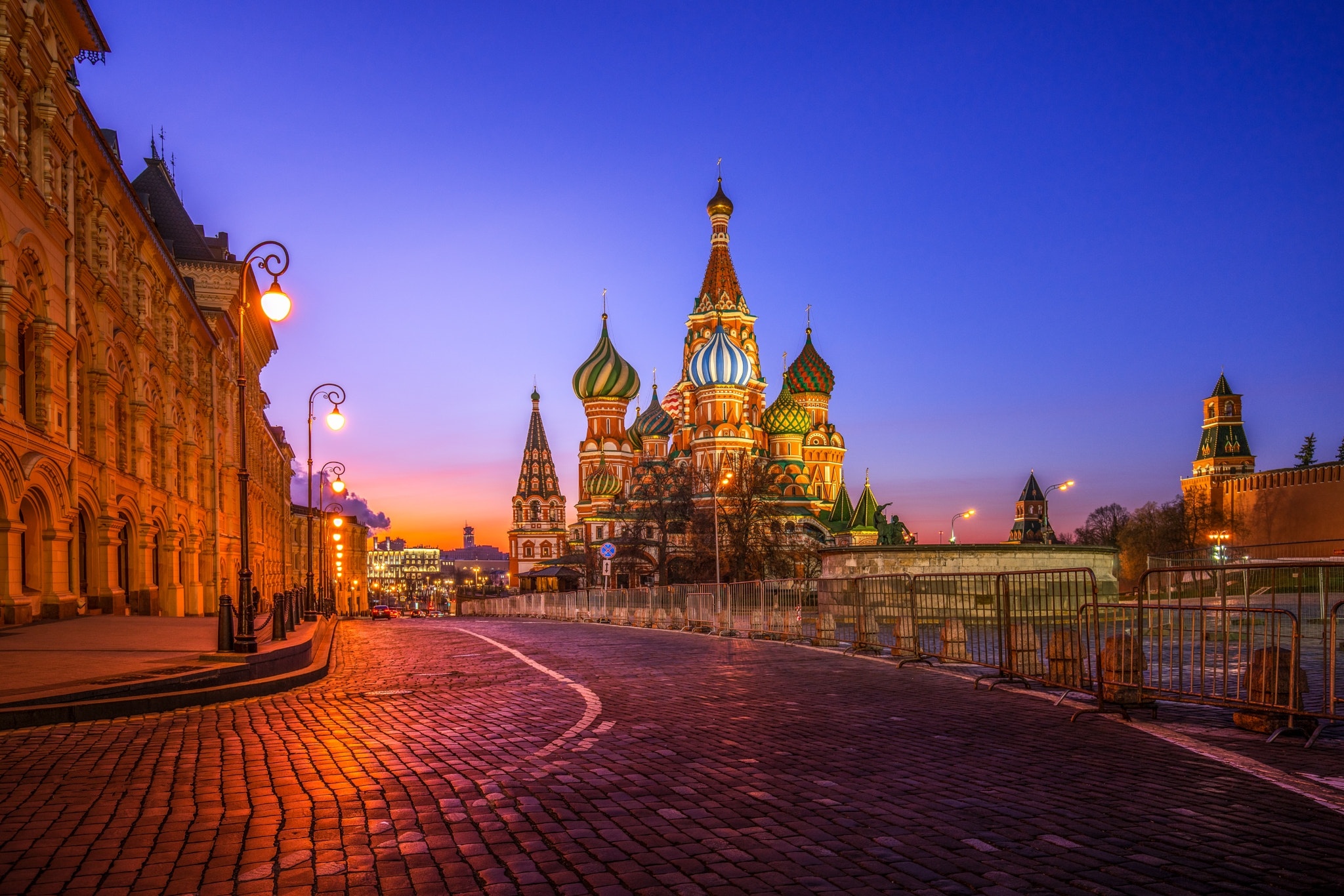 Saint Basil's, Travels, Night view of Moscow, 2050x1370 HD Desktop