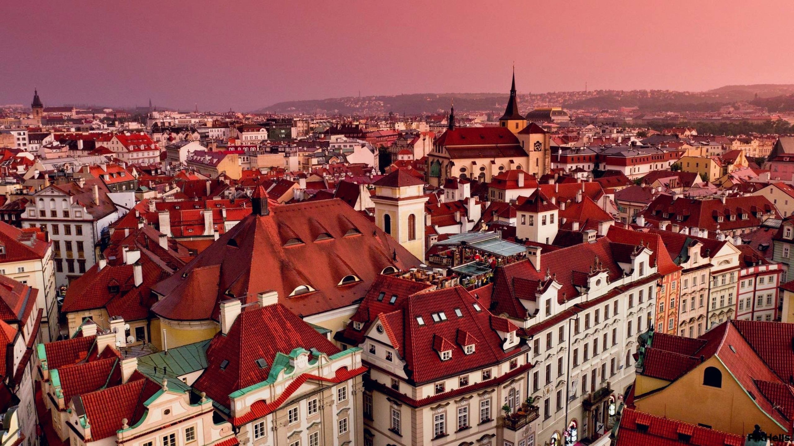 Prague: The city has a population of over 1.3 million people. 2560x1440 HD Wallpaper.