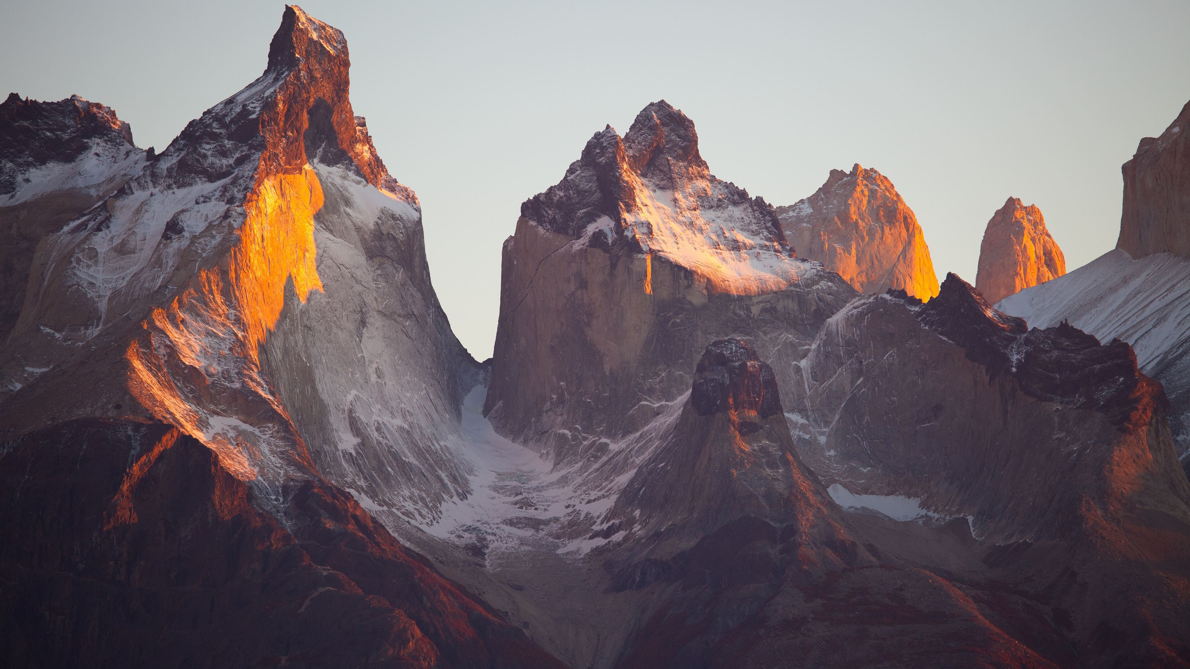 Geology: Torres del Paine National Park, Mountains, Glaciers, Southern Chilean Patagonia. 3840x2160 4K Wallpaper.