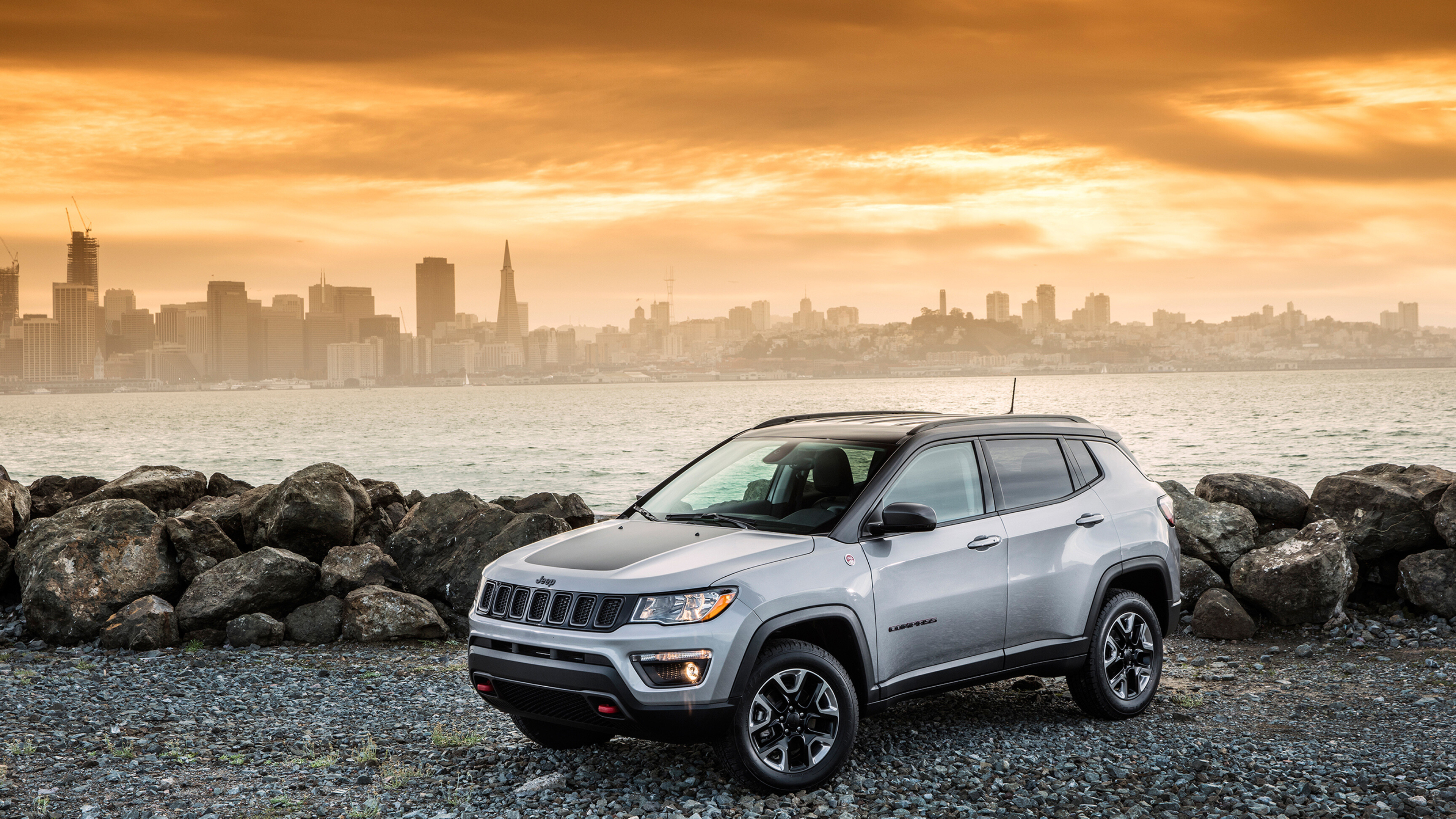 Jeep: The 2021 Compass Trailhawk, A 2.4-liter unleaded inline 4 multi-air engine. 3840x2160 4K Wallpaper.
