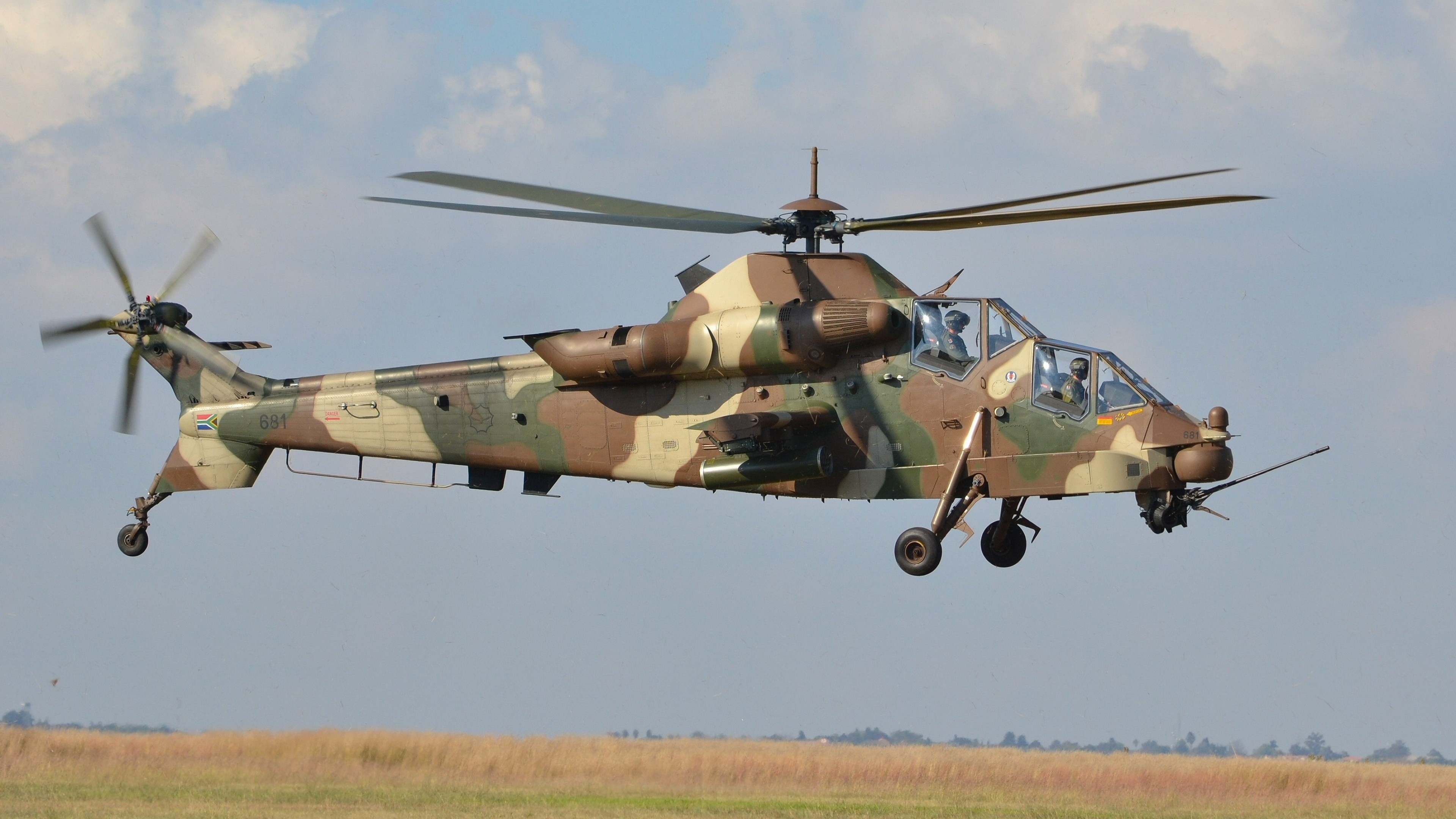 Denel AH-2 Rooivalk, Attack helicopter, South African Air Force, Military, 3840x2160 4K Desktop
