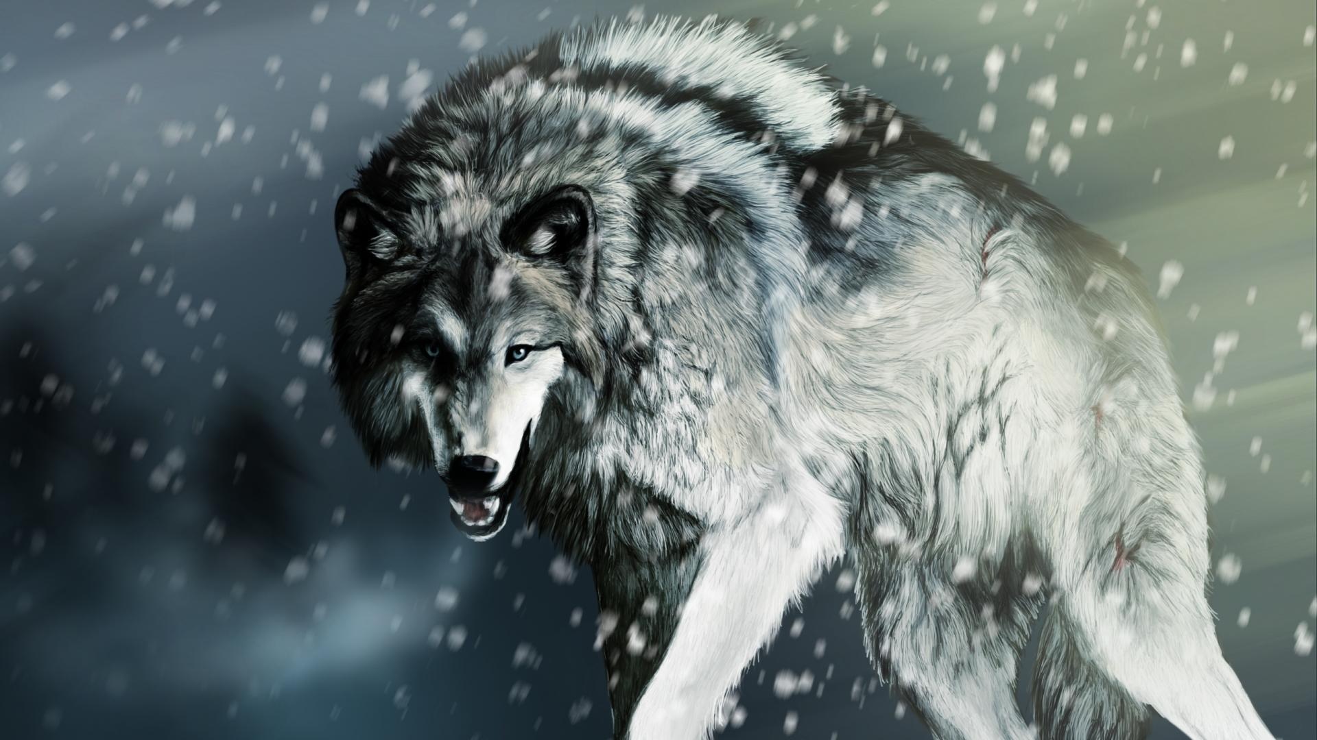 Ice Wolf, Dire wolf wallpapers, Mythical creatures, Animal kingdom, 1920x1080 Full HD Desktop