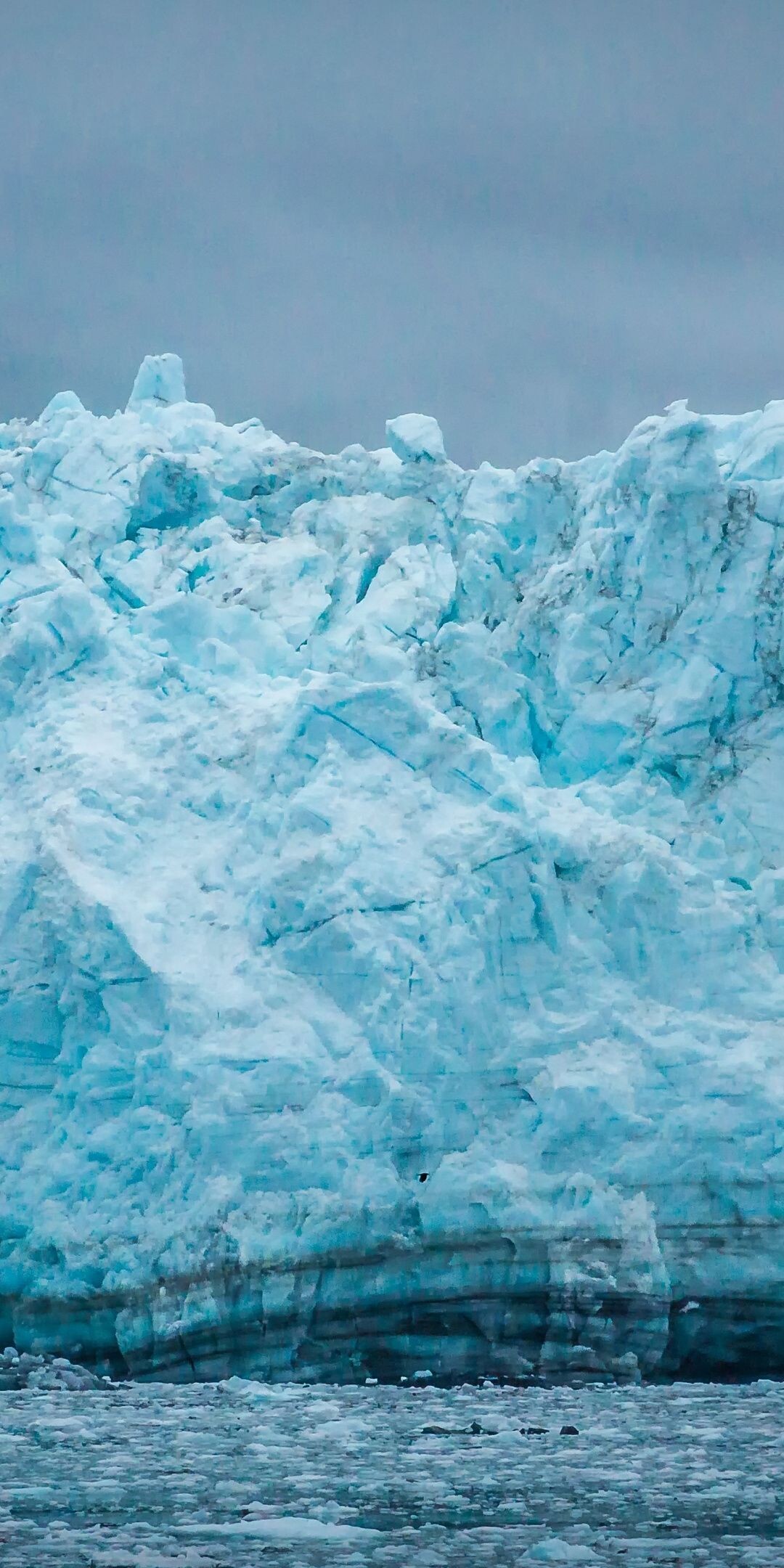 Glacier: Blue iceberg, Nature, A slowly moving mass of ice originating from an accumulation of snow. 1080x2160 HD Wallpaper.