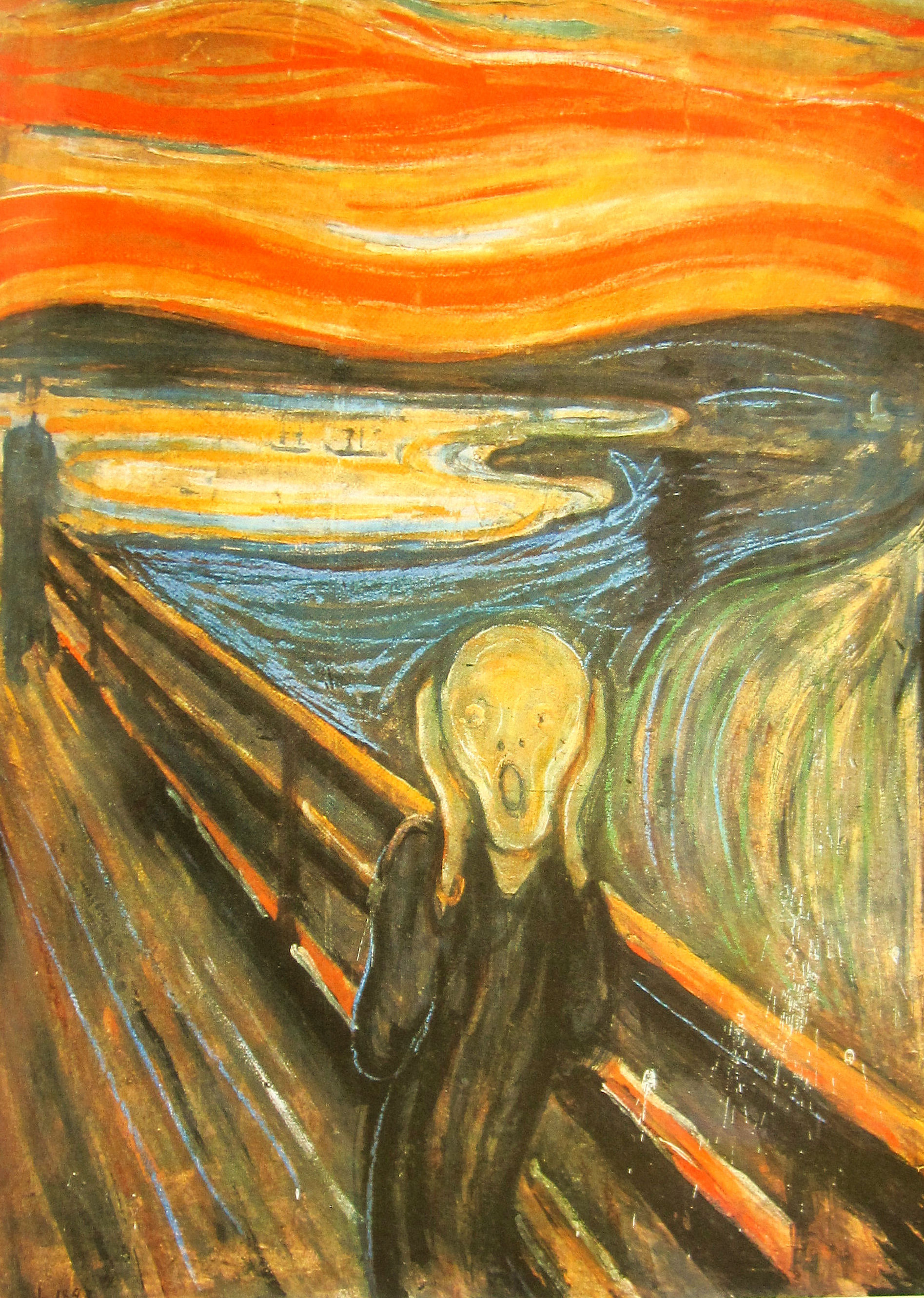 The Scream, captivating artwork, Edvard Munch, emotional expression, 1900x2670 HD Phone
