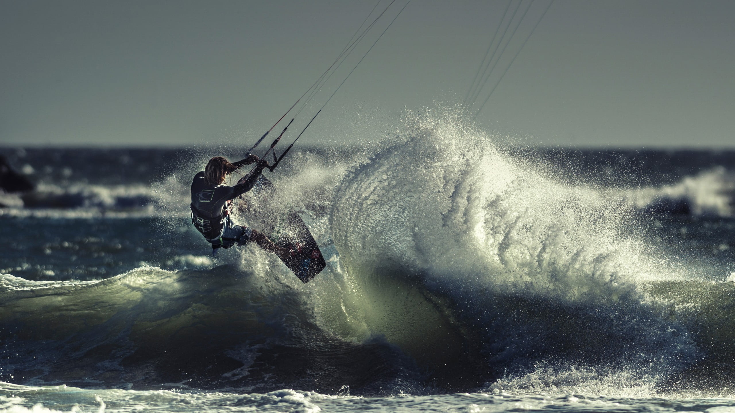 Kiteboarding: Waves, Weather conditions for kitesurfing, Extreme sports. 2560x1440 HD Wallpaper.