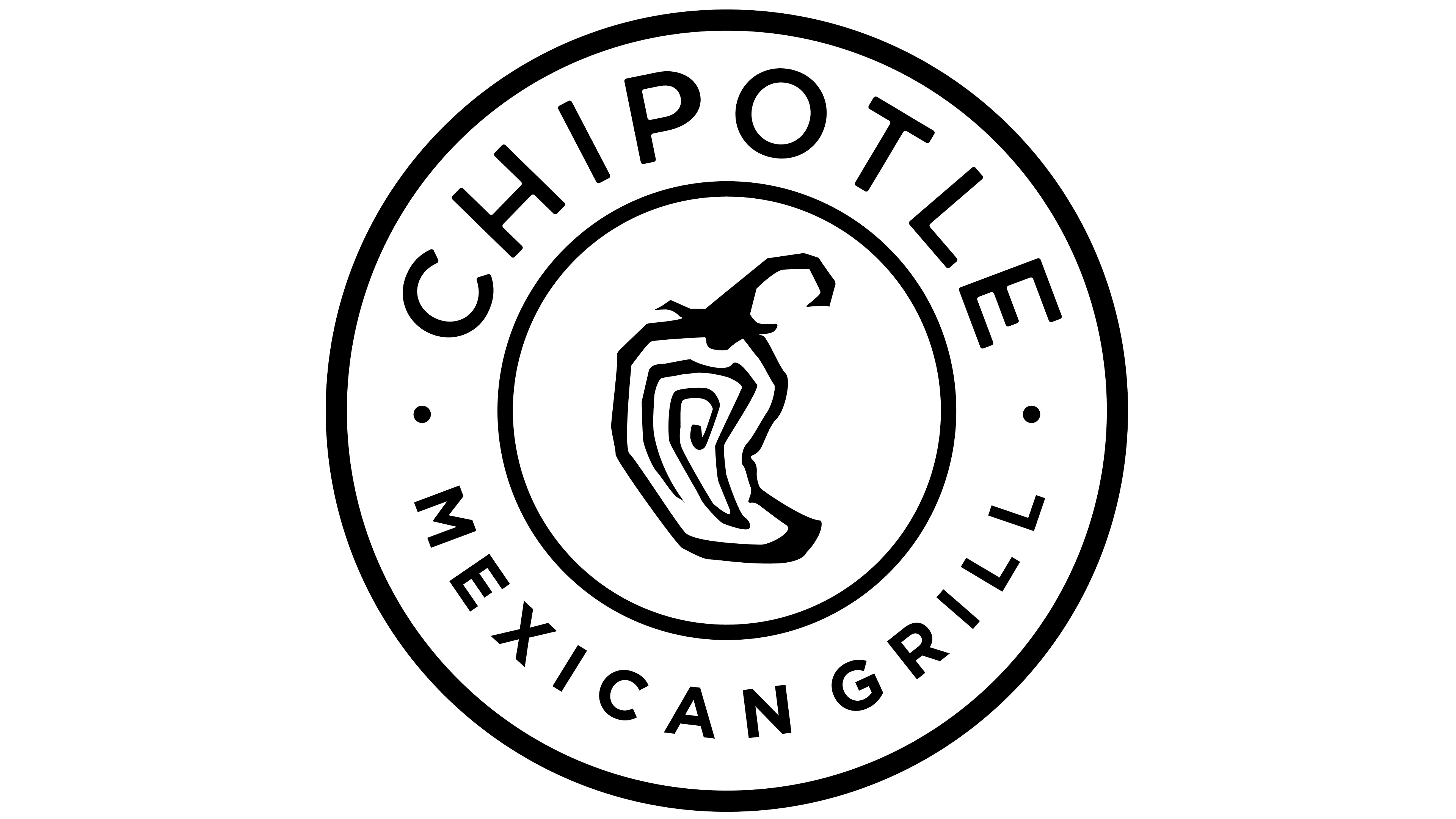 Chipotle: Black and white, Mexican grill, Established in 1993. 3840x2160 4K Wallpaper.