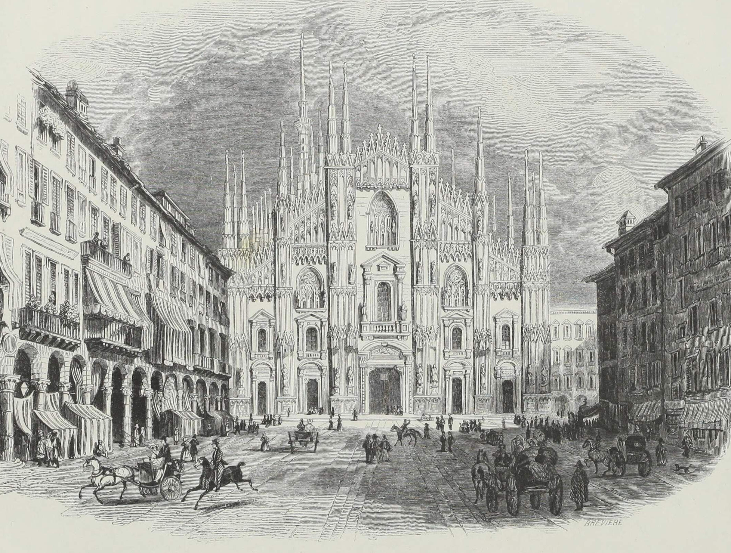 Milan Cathedral, Historic illustrations, Milan Cathedral's past, Old book depictions, 2370x1800 HD Desktop