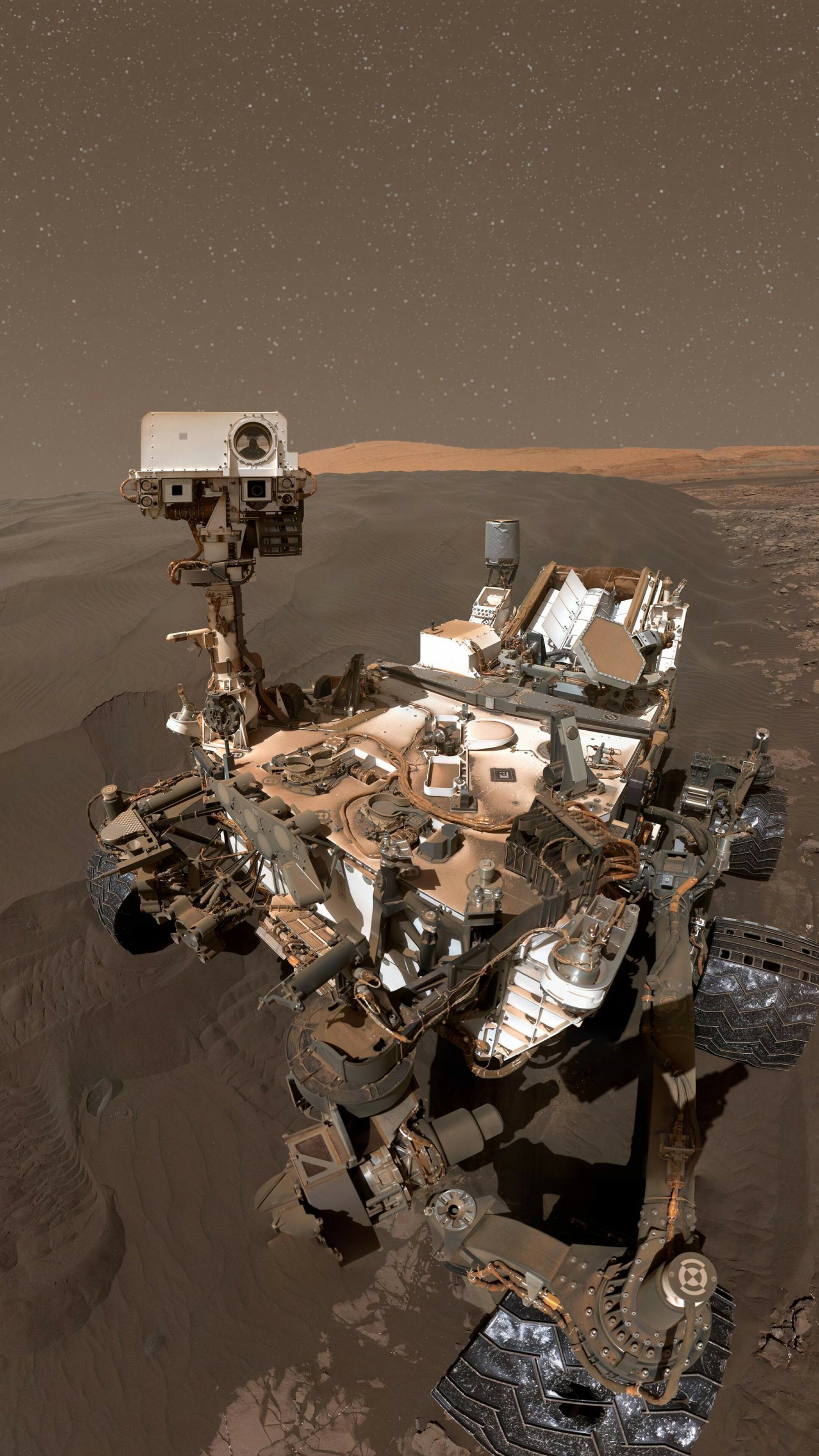 Mars: Curiosity Rover, Dune, Space, NASA, Planet. 2160x3840 4K Background.