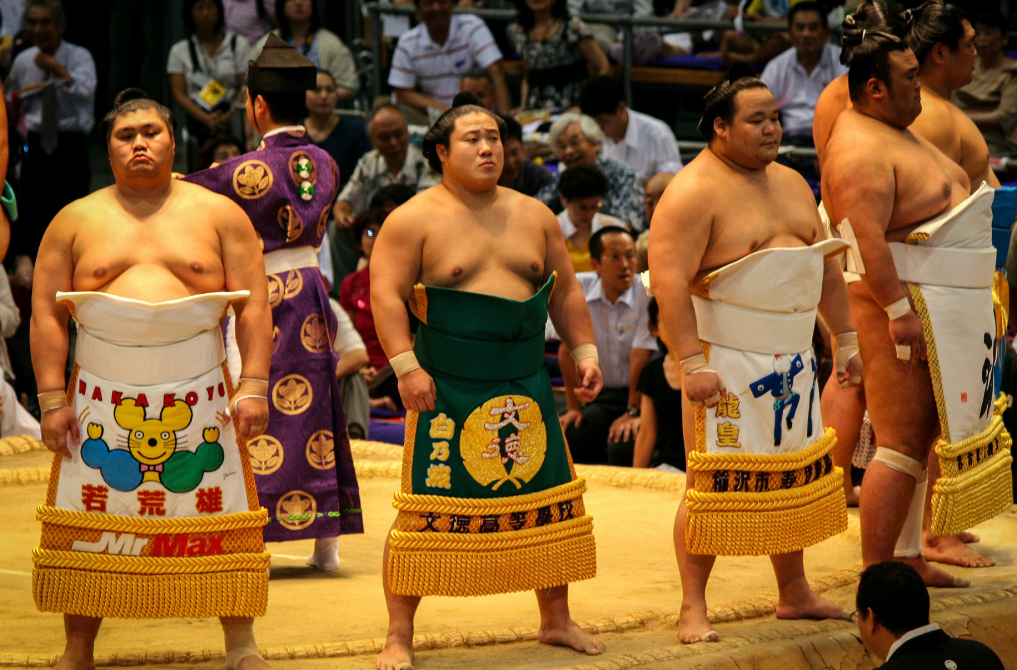 Sumo: July Grand Sumo Tournament (Nagoya Basho), Honbasho, Competitive combat sports. 2050x1360 HD Background.