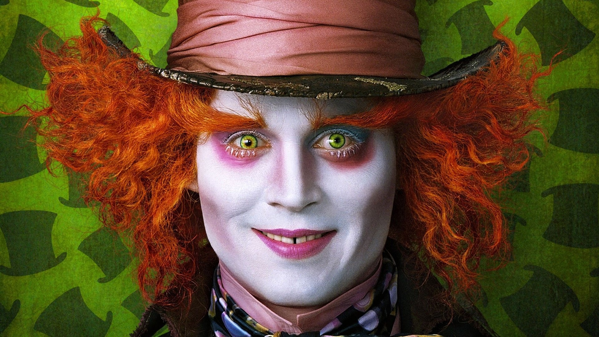 Johnny Depp: Portrayed the Mad Hatter in Alice in Wonderland, 2010. 1920x1080 Full HD Wallpaper.
