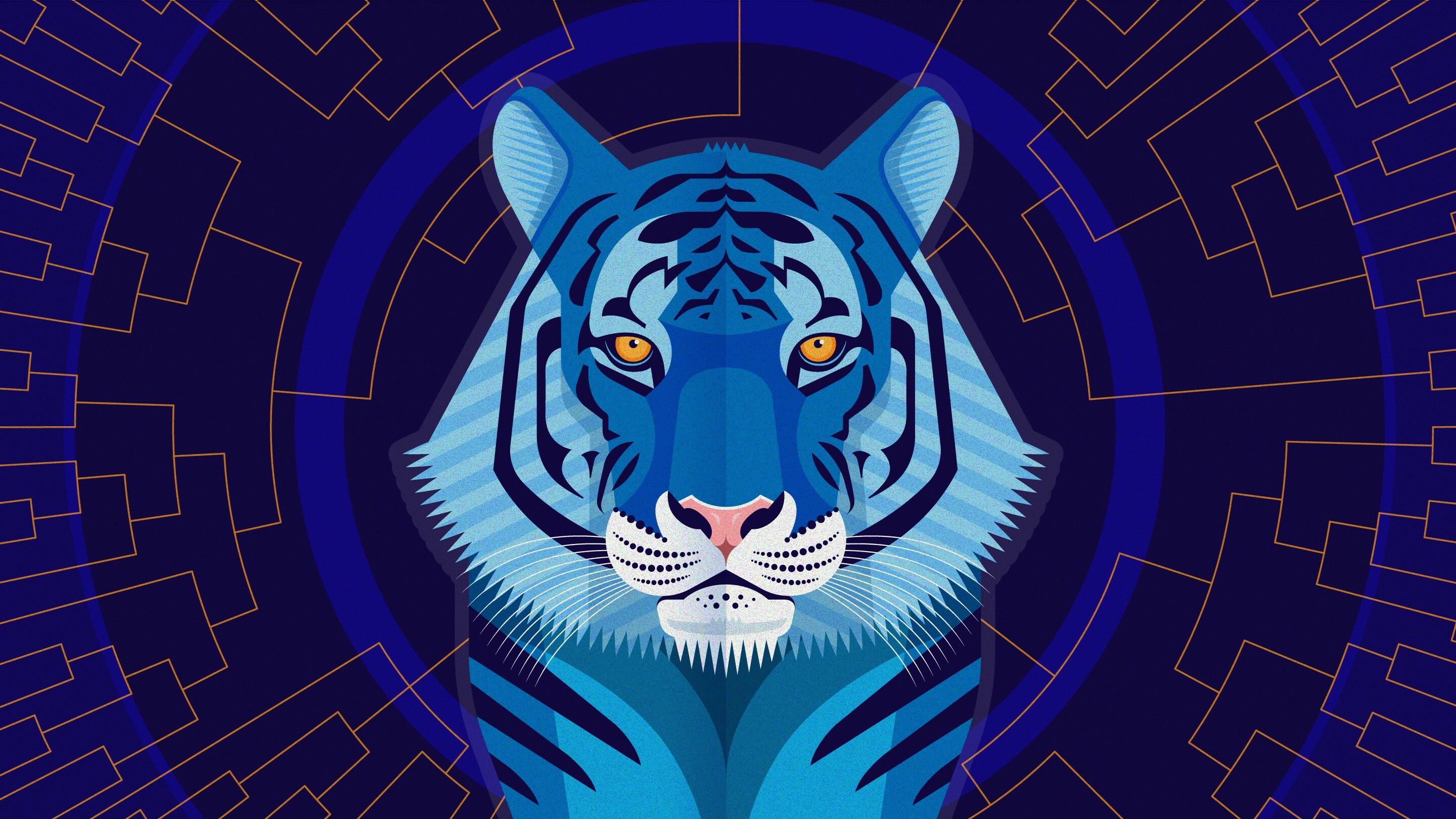 Tiger: Art, Big cats, Illustration, Carnivore. 2880x1620 HD Background.