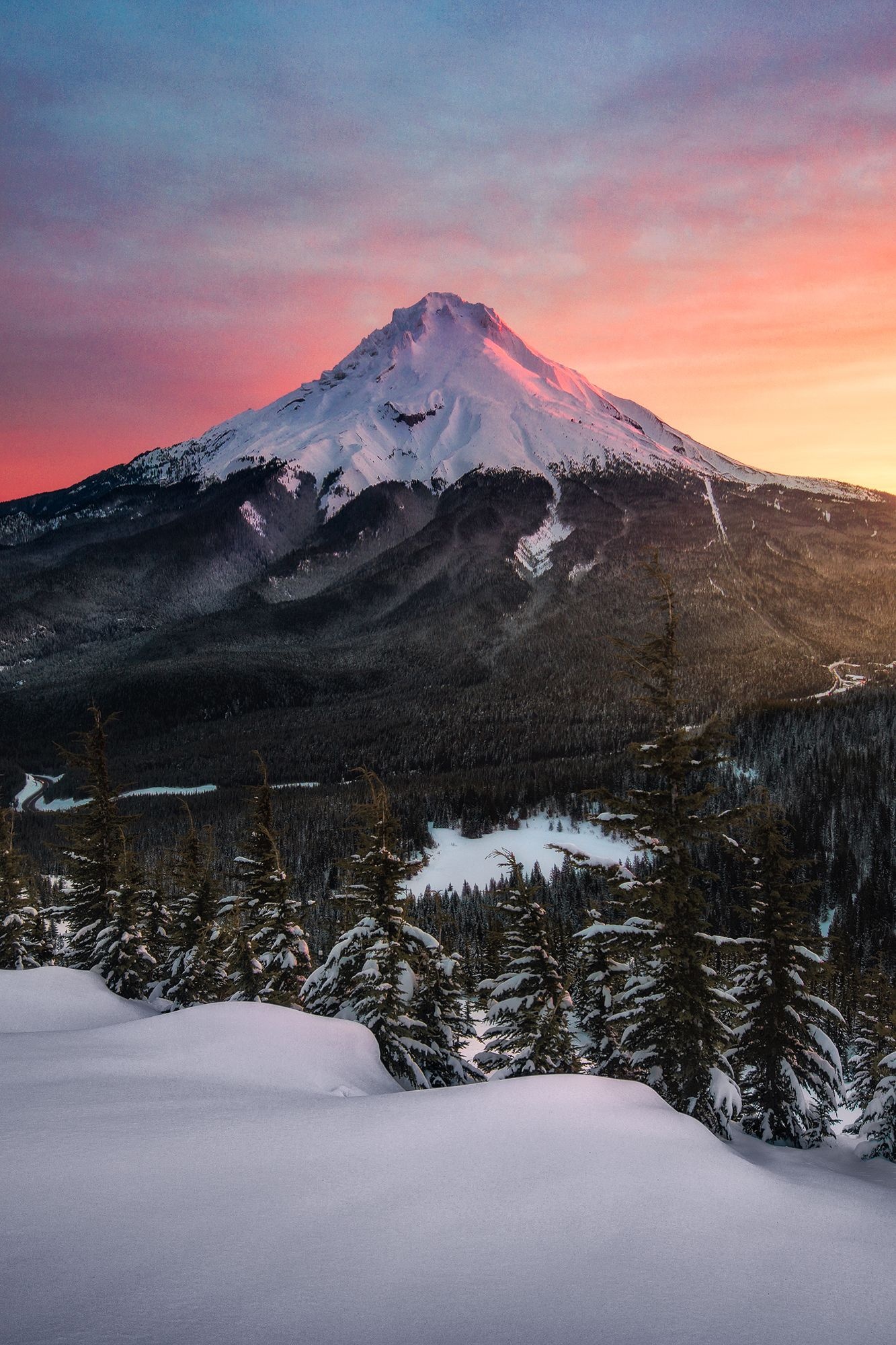 Mount Hood, Earth's beauty, Nature's glory, 1340x2000 HD Phone