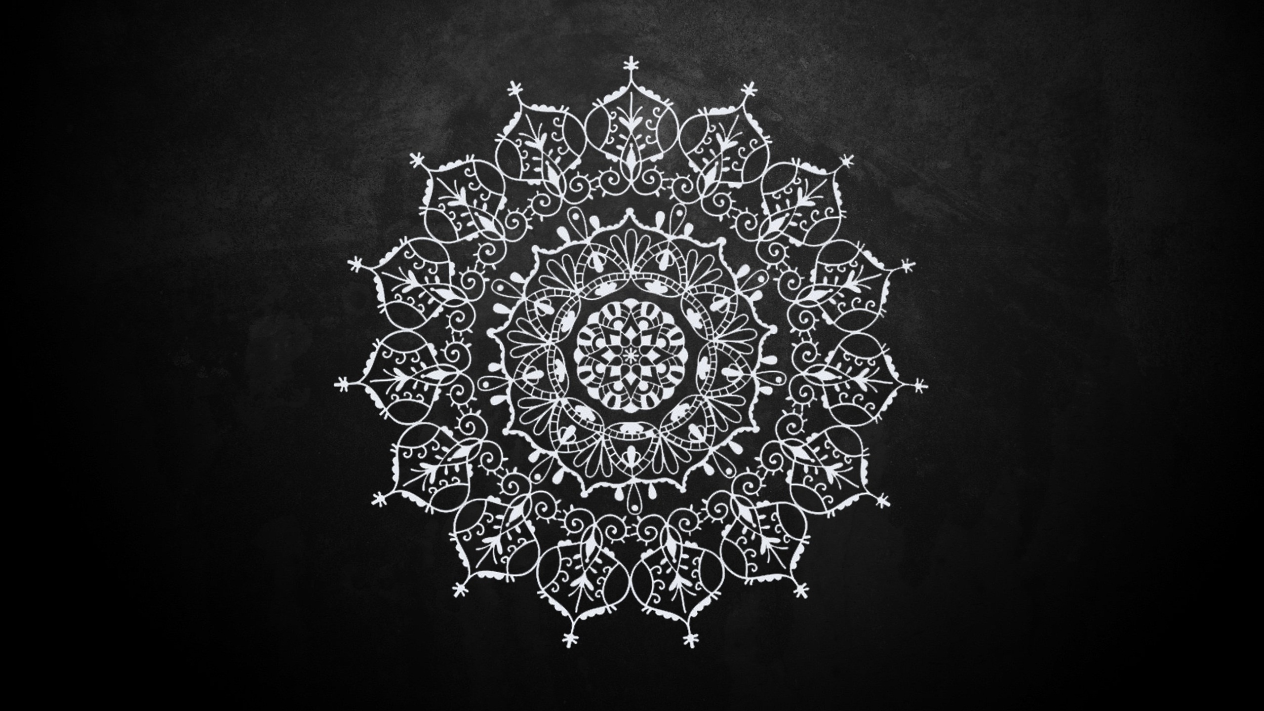 Black and White, Mandala Wallpaper, 2560x1440 HD Desktop