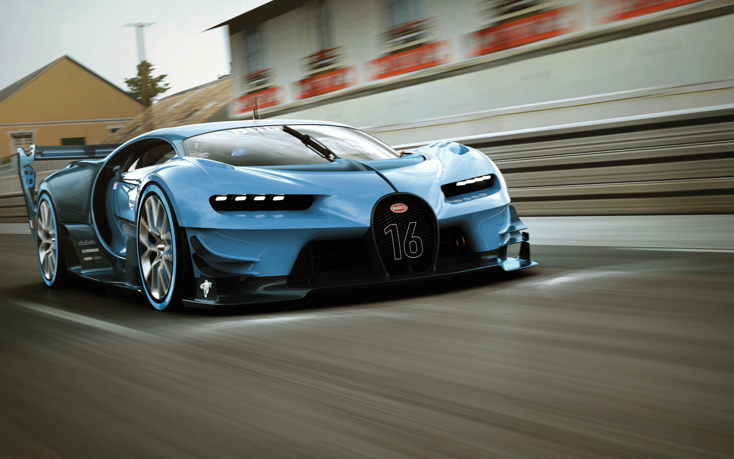 Sports Car: Equipped with spoilers and diffusers to improve stability and downforce. 2560x1600 HD Background.