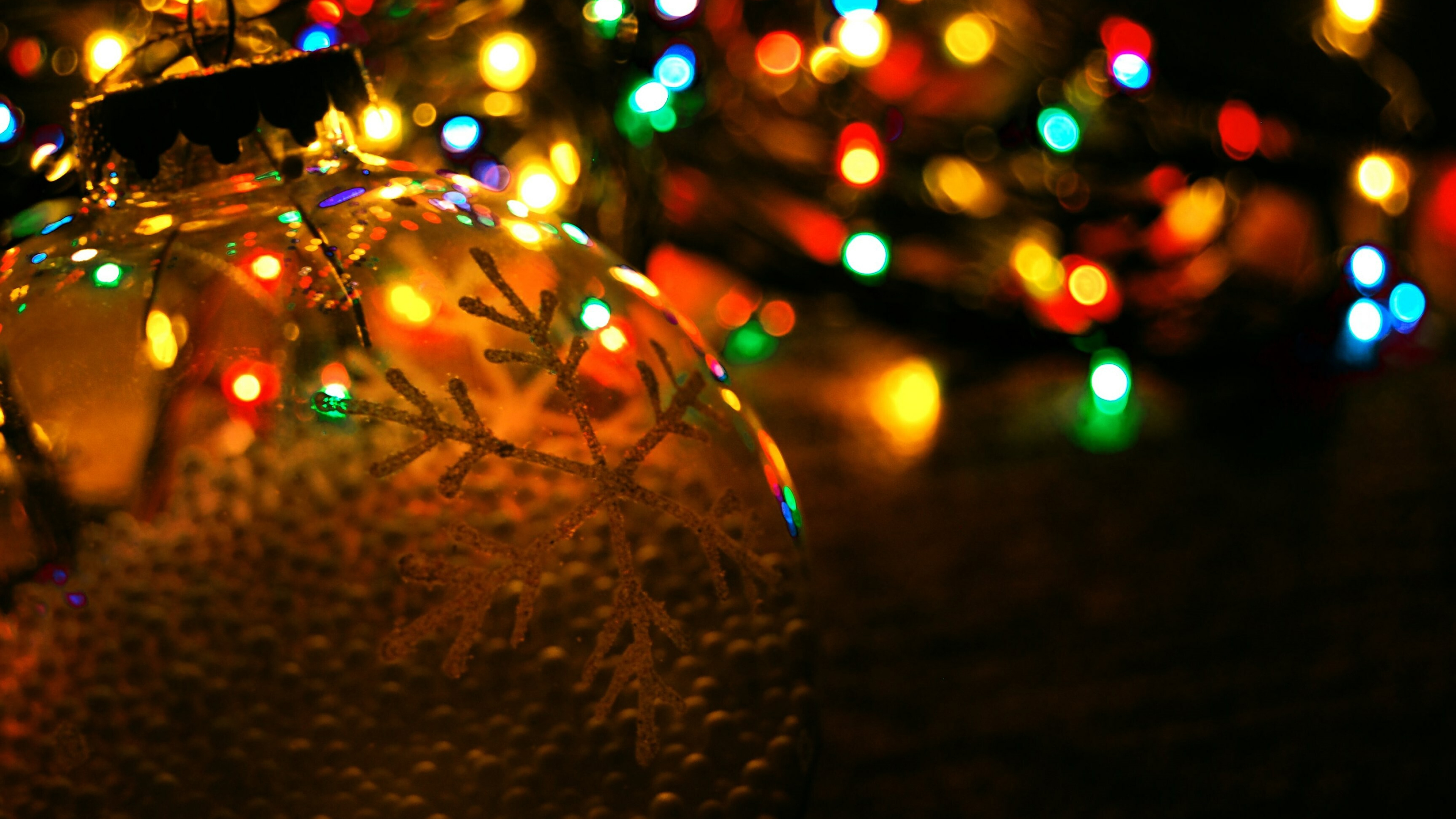 Christmas Lights: Traditionally erected on or around the first day of Advent. 3840x2160 4K Background.