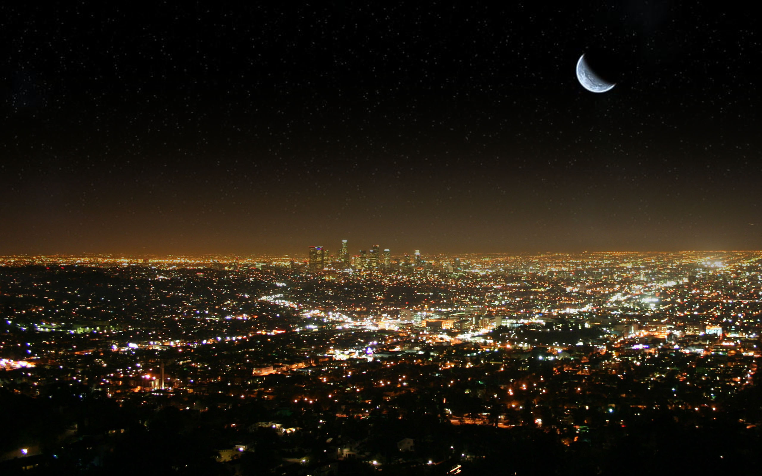 Los Angeles: Located on a broad basin in Southern California. 2560x1600 HD Background.