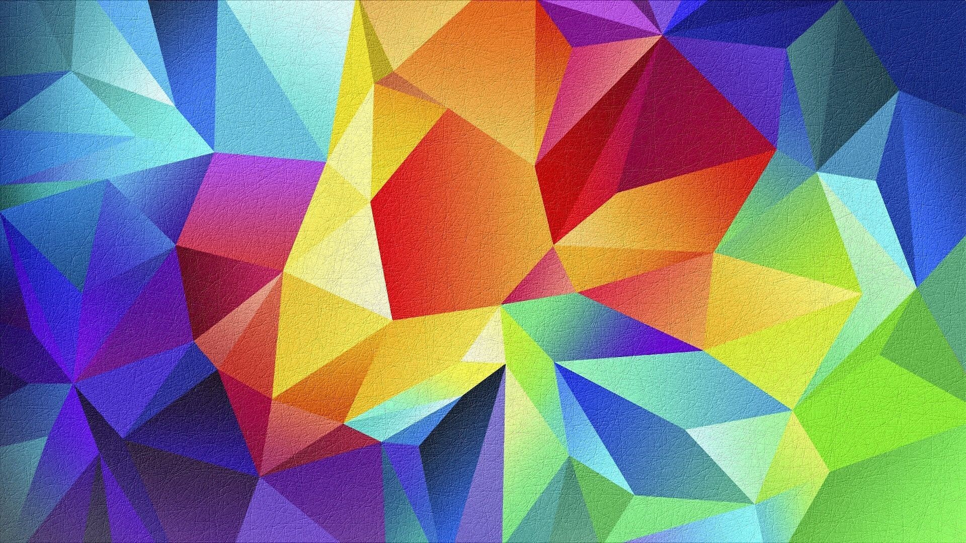 Geometry: Digital mosaic, Regular shapes, Multicolored polygons. 1920x1080 Full HD Wallpaper.