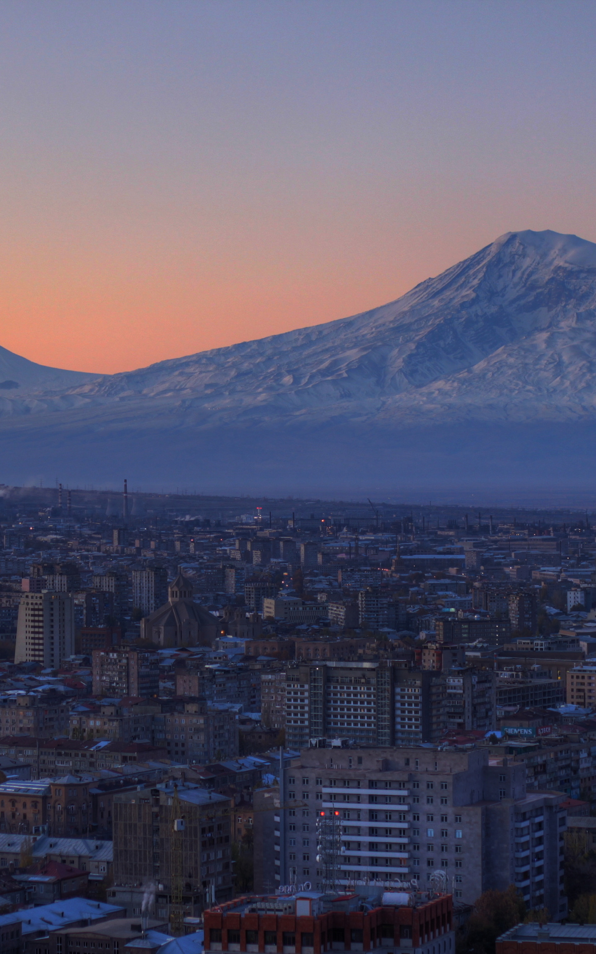 Yerevan with Mount Ararat, Beautiful backdrop, Stunning landscape, Desktop wallpaper, 1200x1920 HD Handy