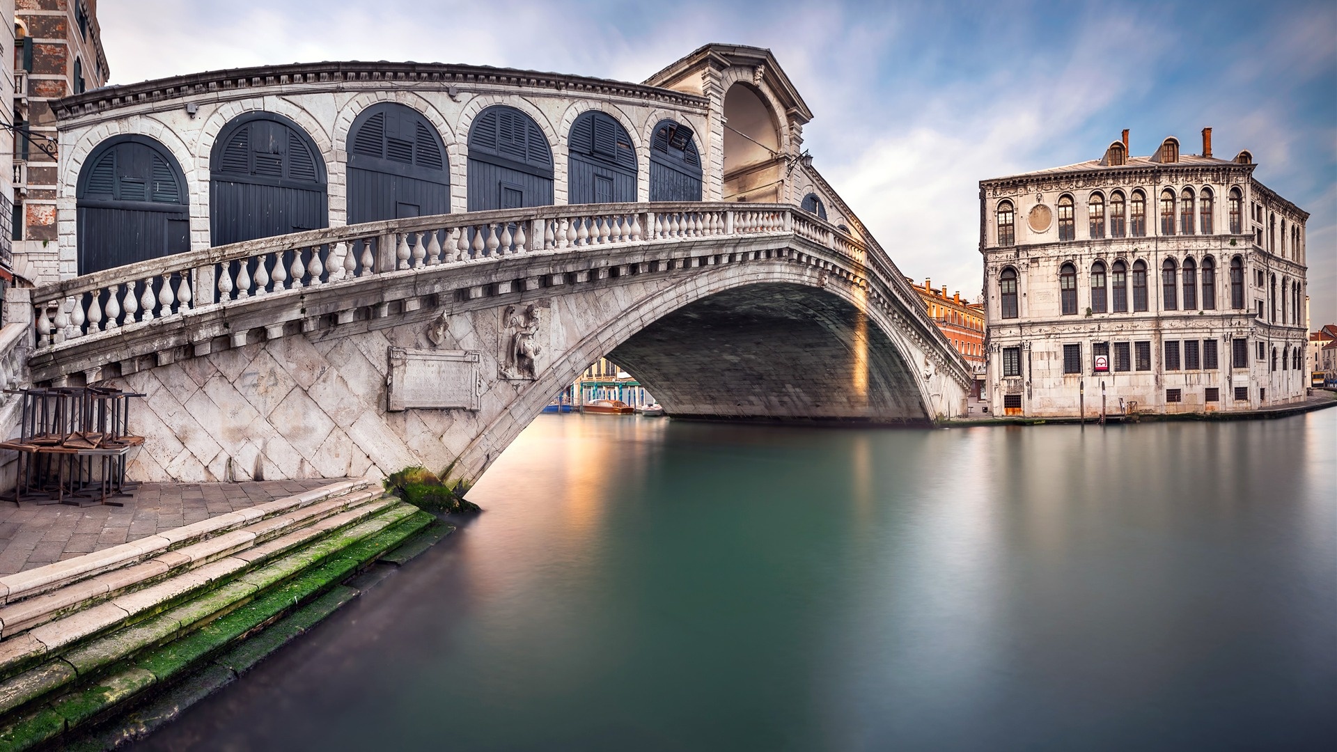 Italy Venice Rialto Bridge, Church, KDE store, 1920x1080 Full HD Desktop