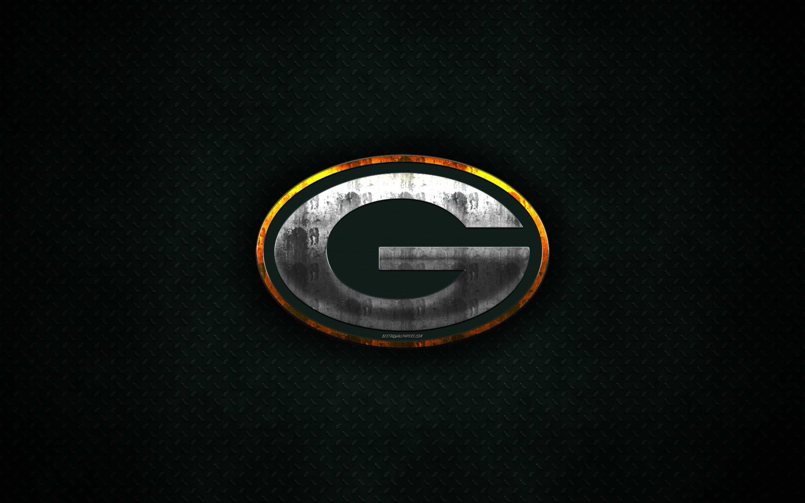 Green Bay Packers, Creative art, Metal logo wallpaper, American football, 2560x1600 HD Desktop