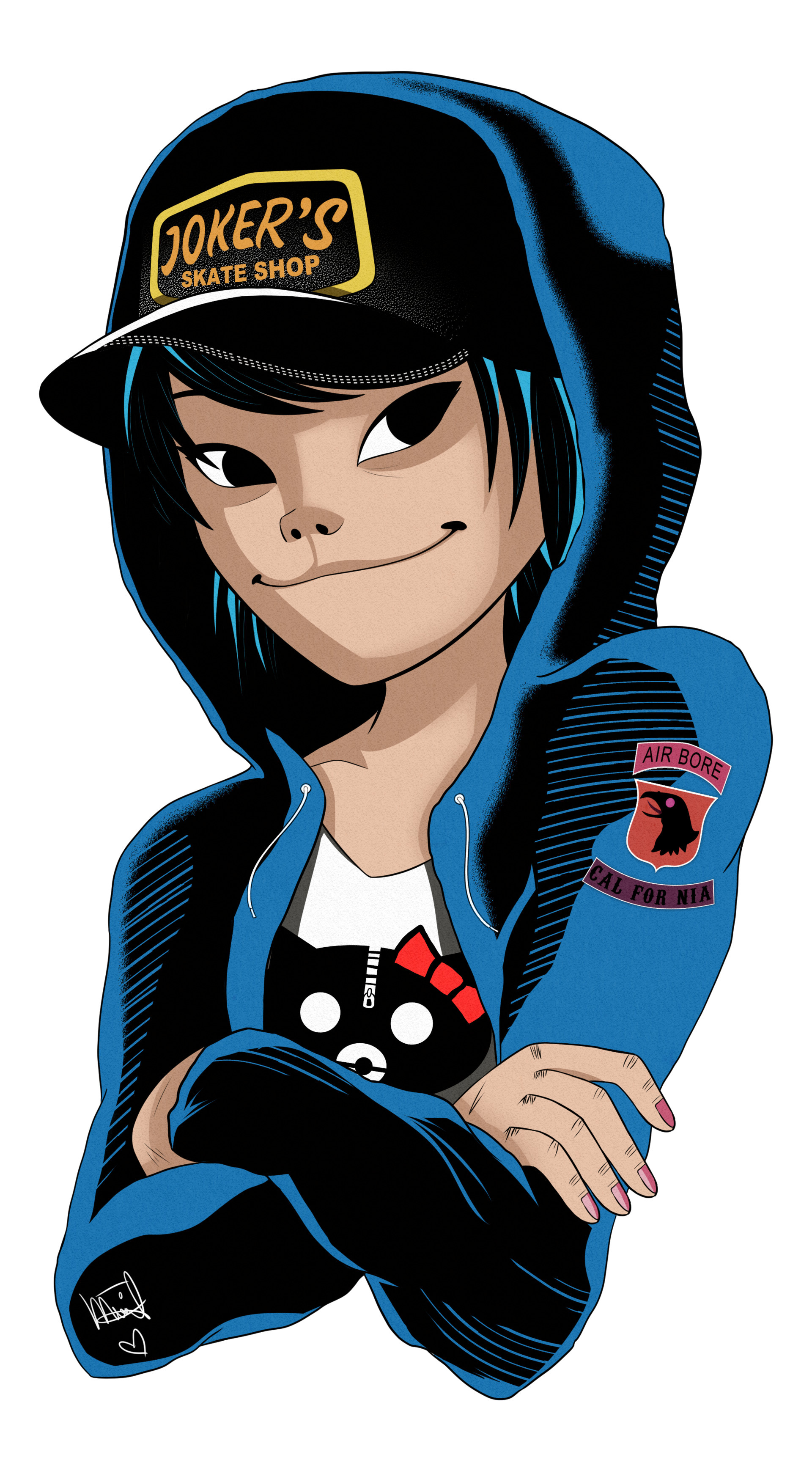 Noodle (Gorillaz): A fictional Japanese musician, British virtual band, The lead guitar and backing vocals. 1920x3480 HD Wallpaper.