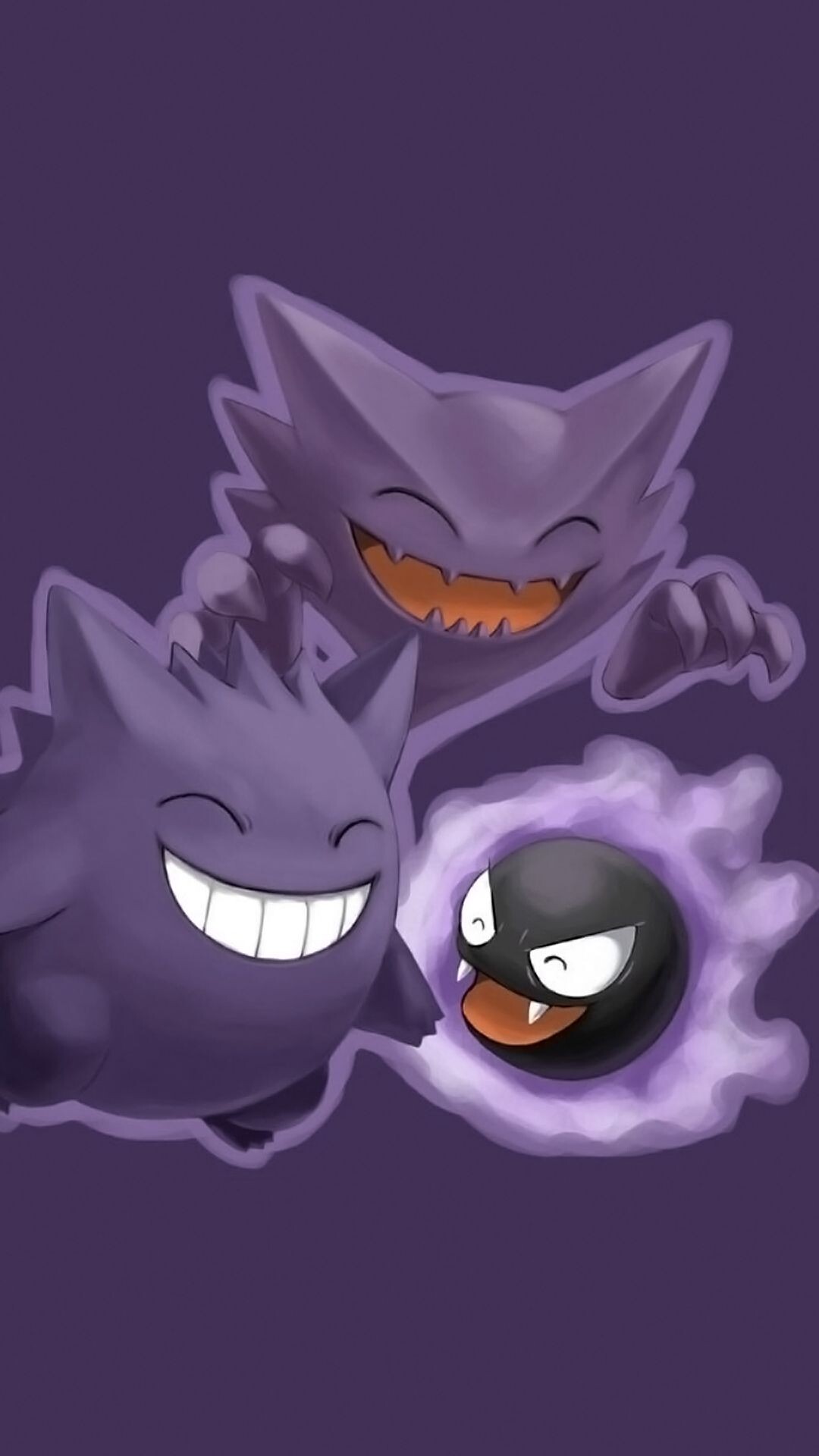 Gastly: Haunter, Gengar, Pokemon that largely composed of vaporous matter, Pokemon that has no real shape. 1080x1920 Full HD Wallpaper.