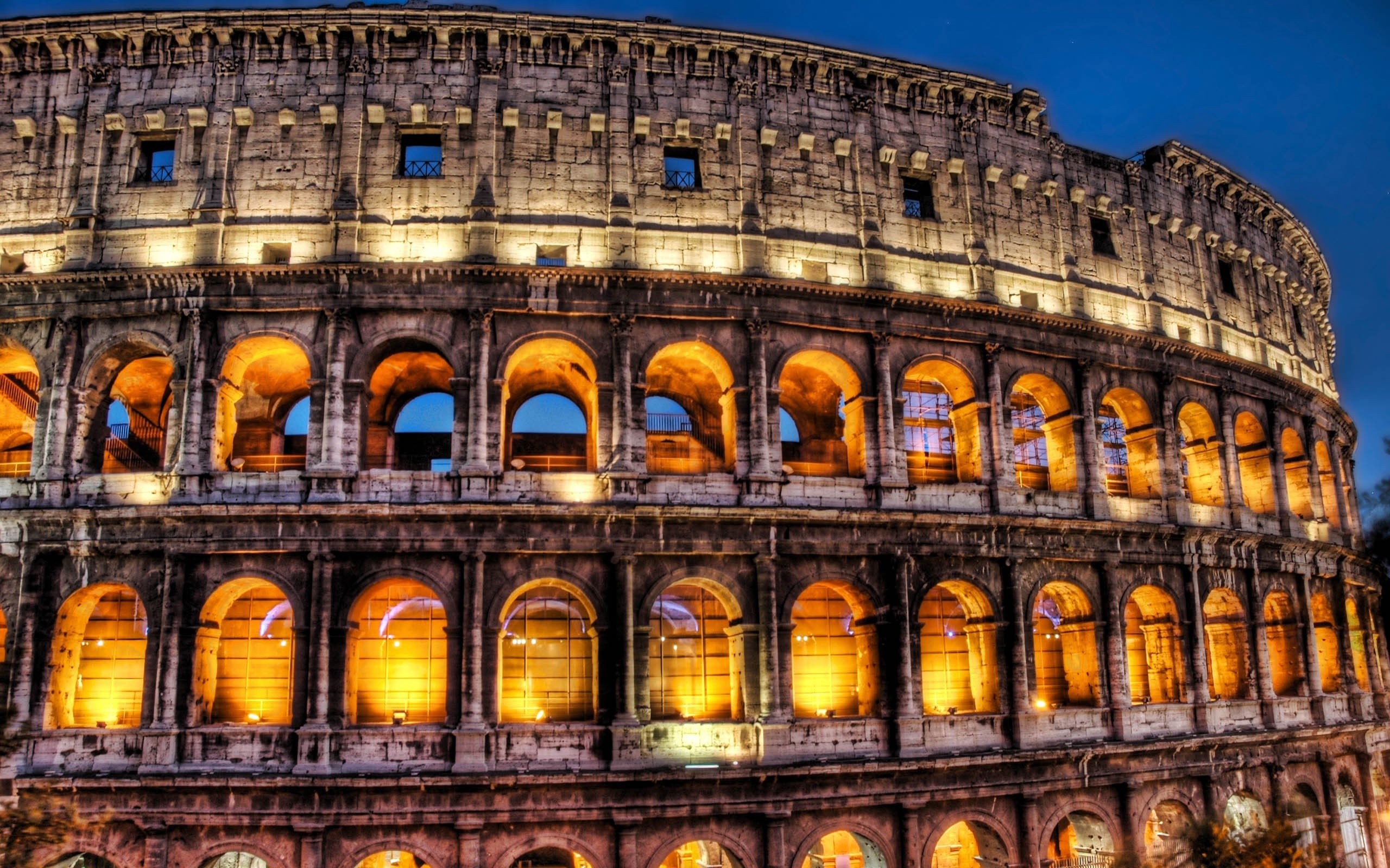 Rome: The wonder of the world, Monument, Facade, Building, Amphitheatre, Colosseum. 2560x1600 HD Wallpaper.