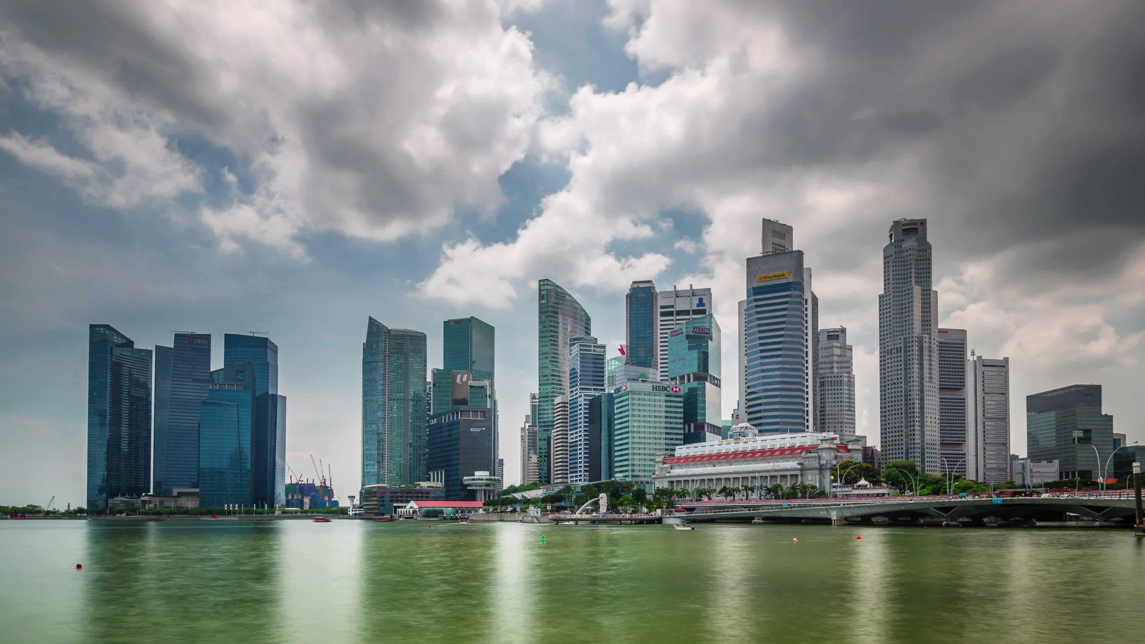Singapore Skyline, City Day Light, Panoramic Bay, 3840x2160 4K Desktop