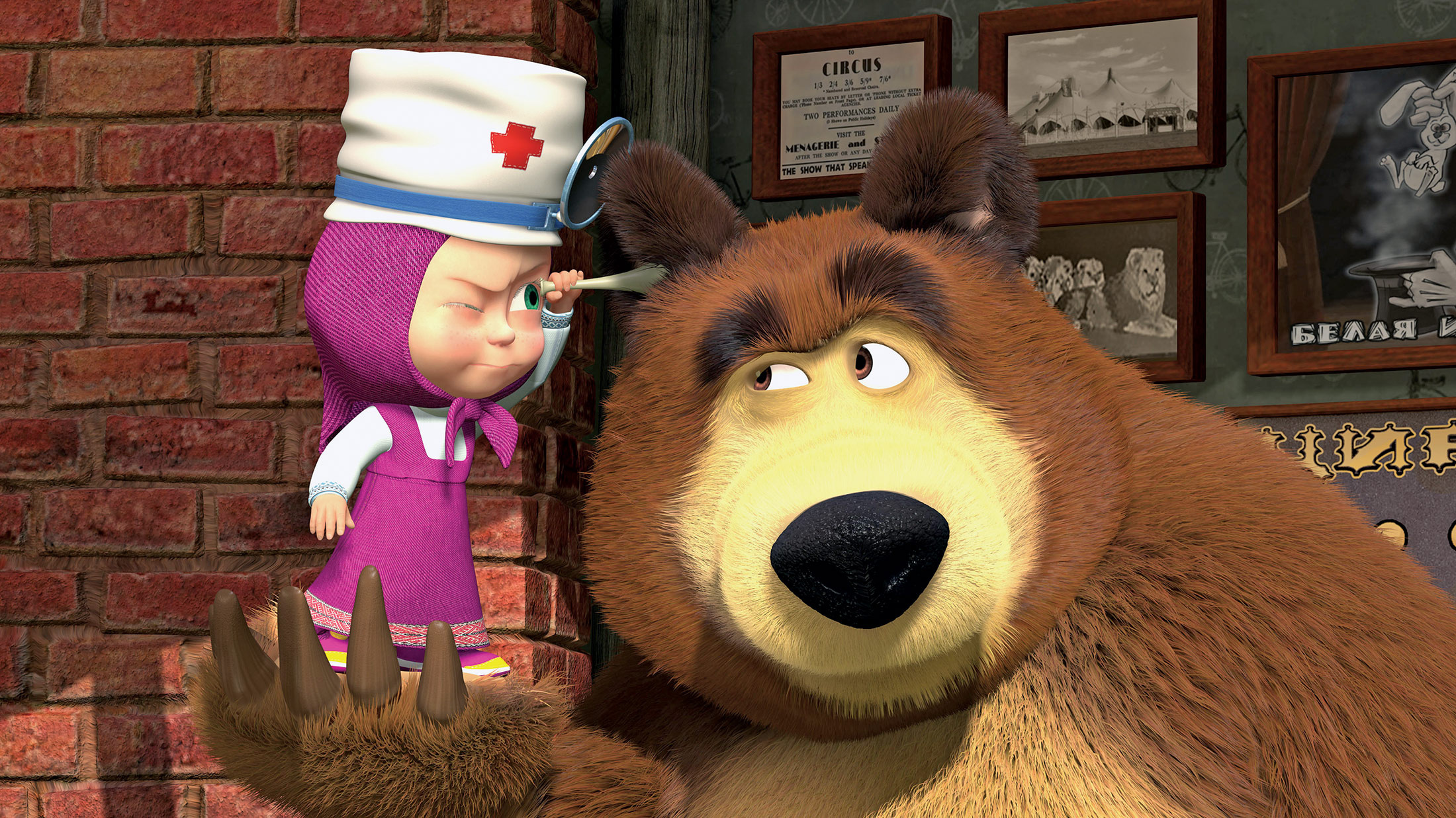 Masha, Bear, Russian Cartoon, Billion Rubles, 2200x1240 HD Desktop