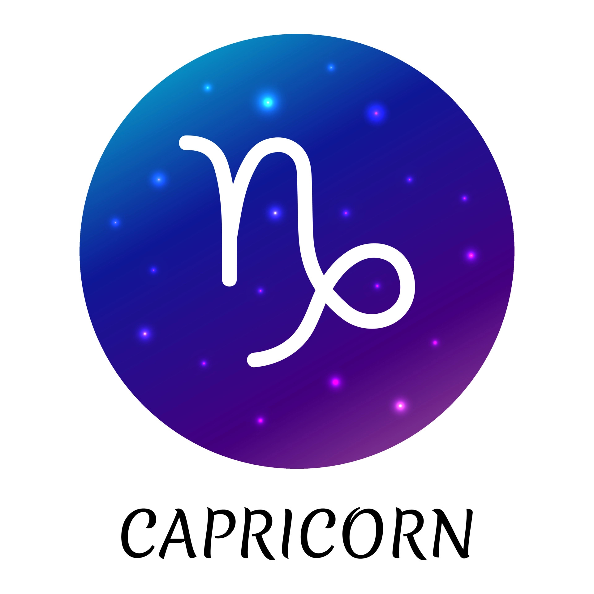 Capricorn vector icon, Starry gradient design, Astrological element, 1920x1920 HD Phone