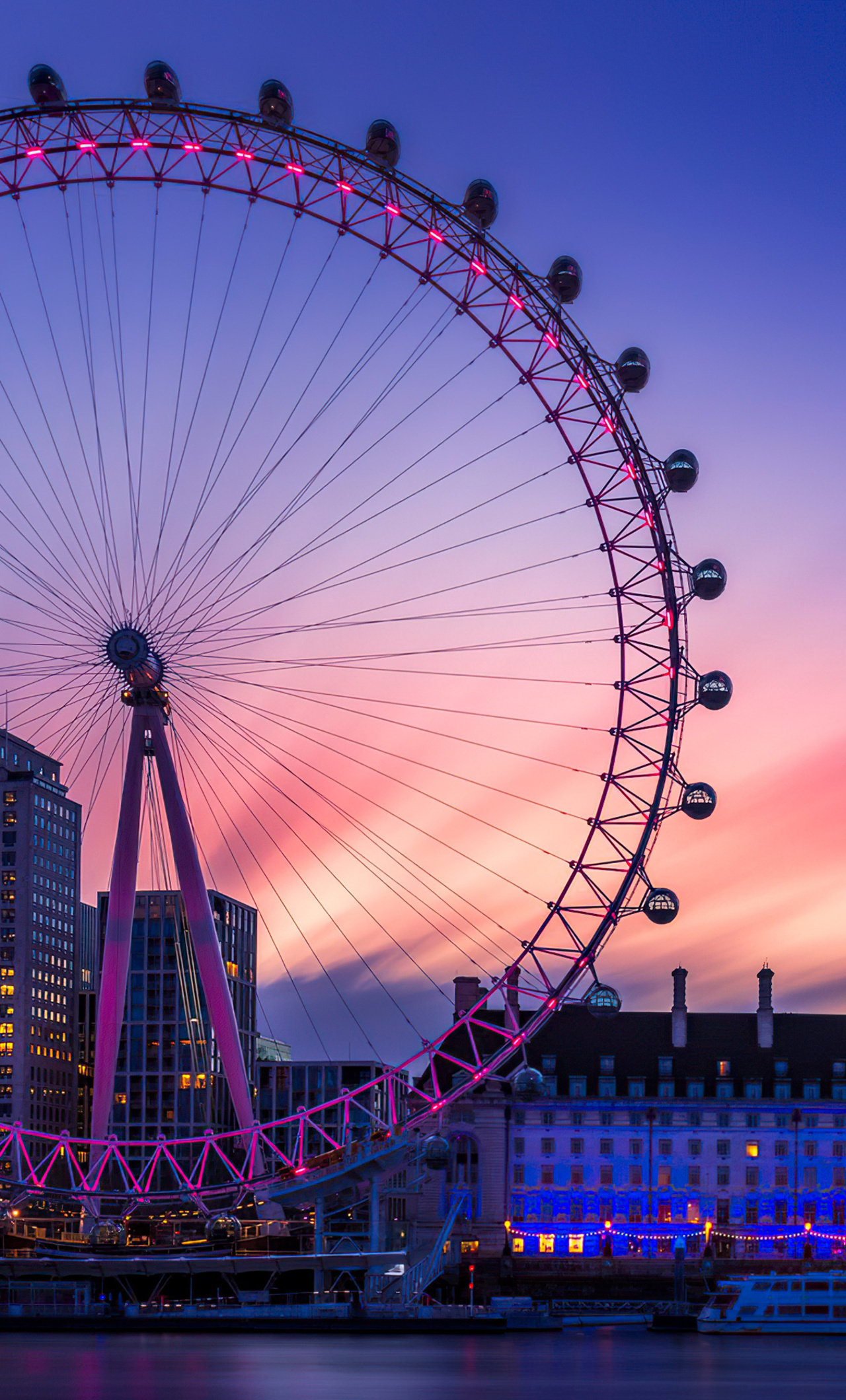 London Eye, 4K dawn, iPhone 6 wallpaper, Mesmerizing view, 1280x2120 HD Handy