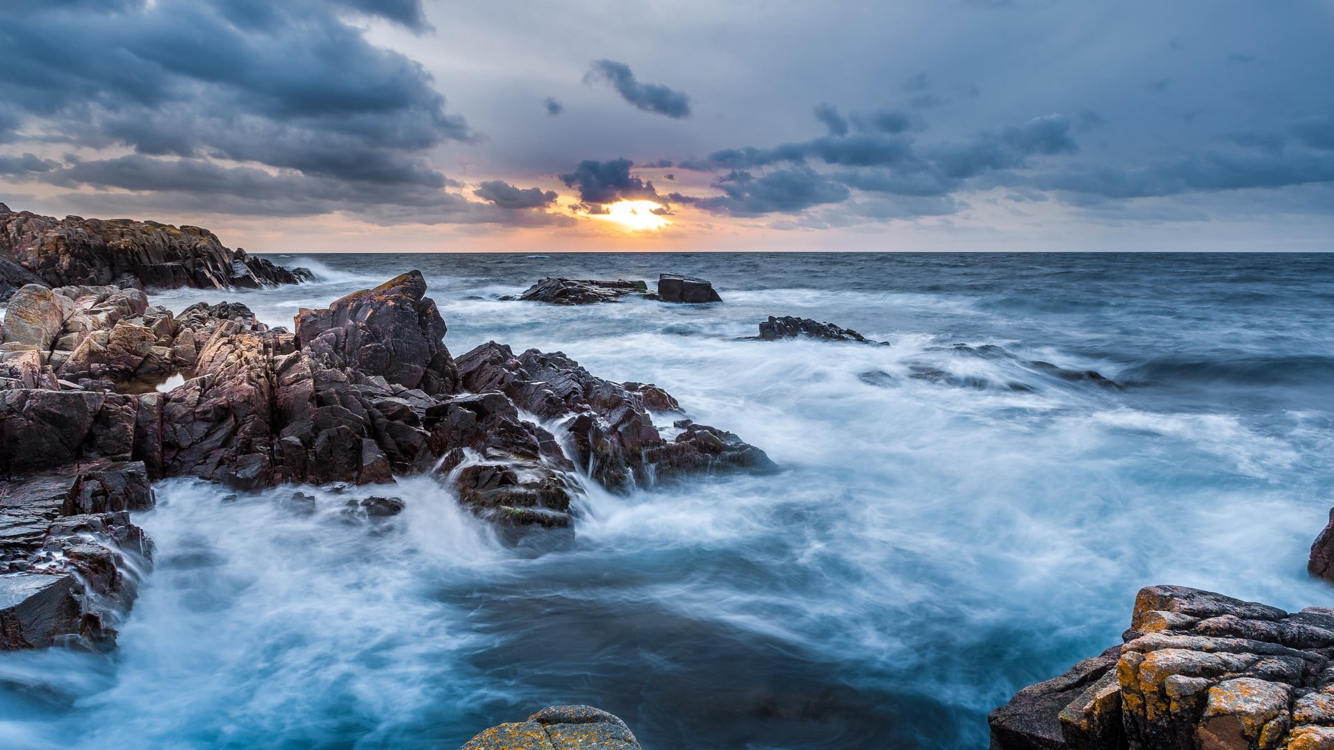 Breathtaking ocean sunset, Serene blue beauty, Ibiza scenery, Tranquil landscapes, 1920x1080 Full HD Desktop