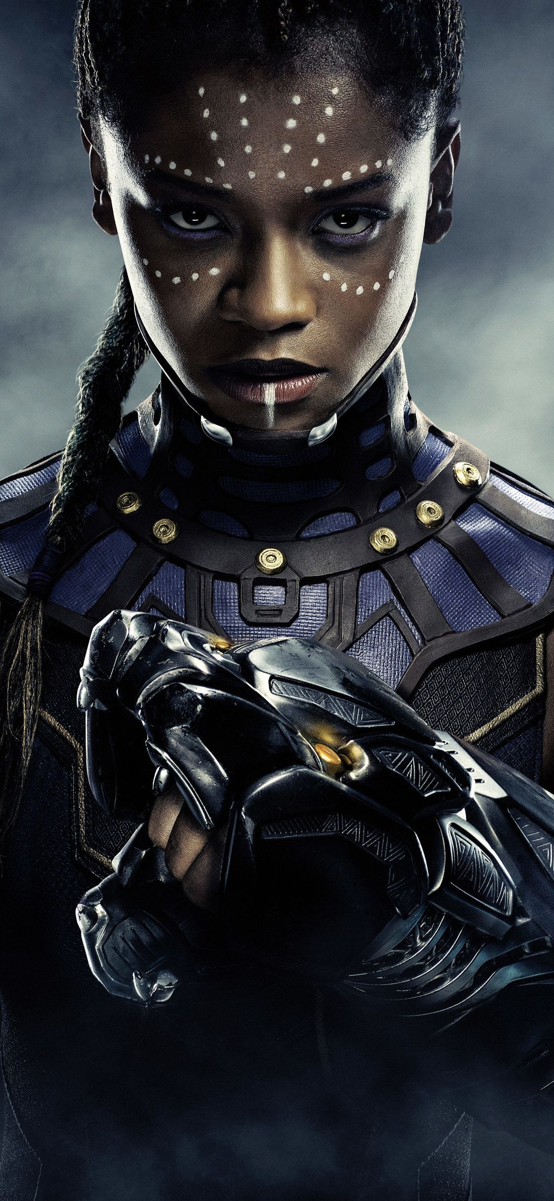 Letitia Wright, Black Panther cast, Marvel character, Stunning movie poster, 1130x2440 HD Phone