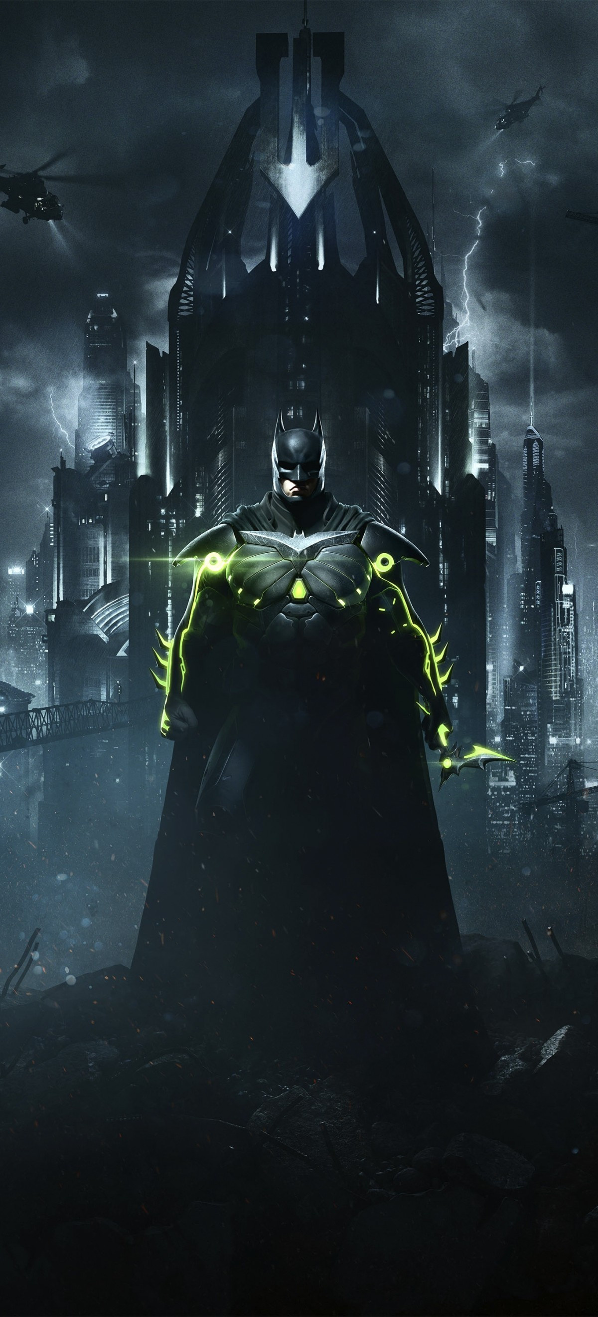 Injustice 2, Batman, Gotham City, 1200x2640 HD Phone