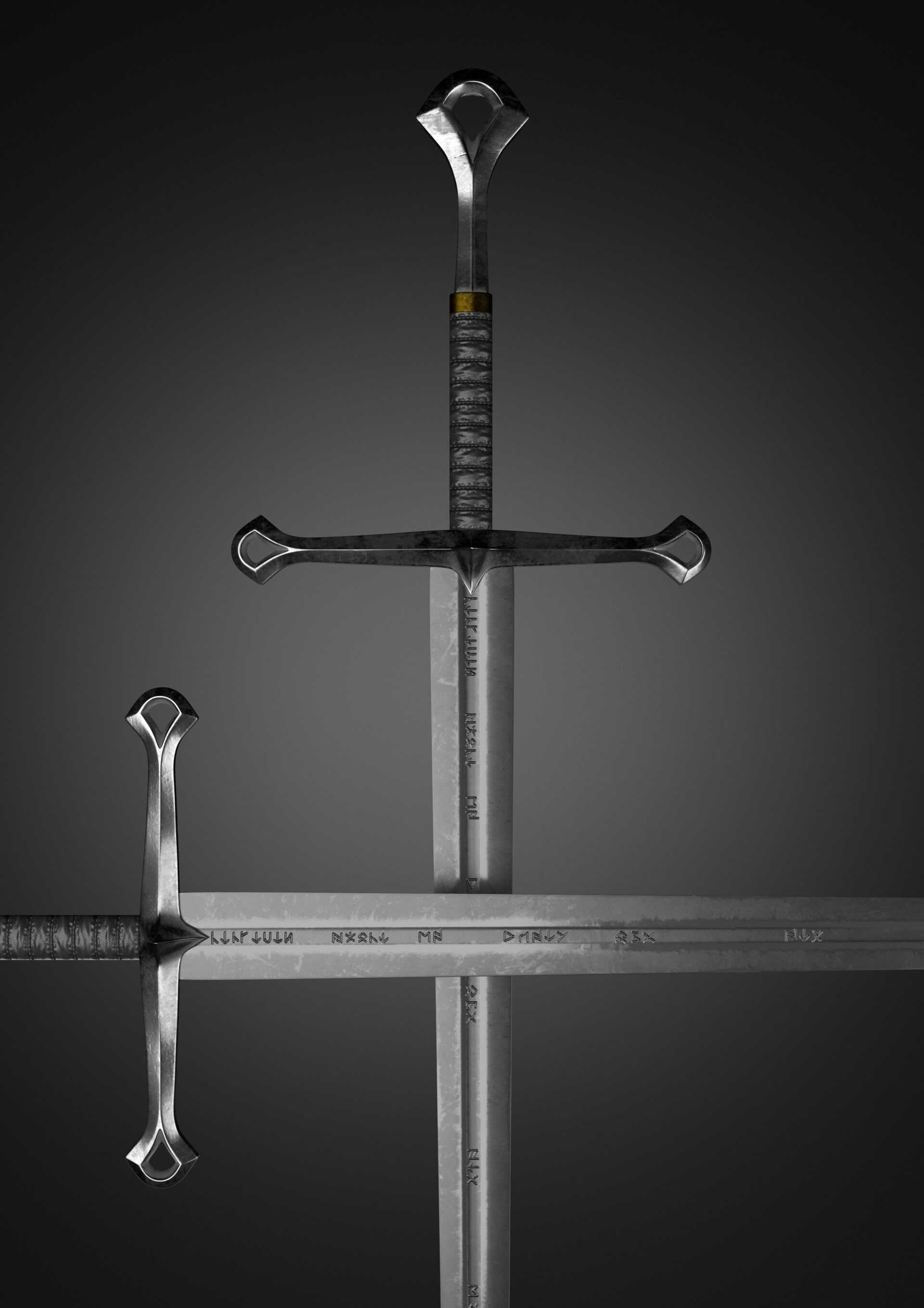 Anduril Sword, ArtStation creation, LOTR-inspired, Fantasy weapon, 1920x2720 HD Phone
