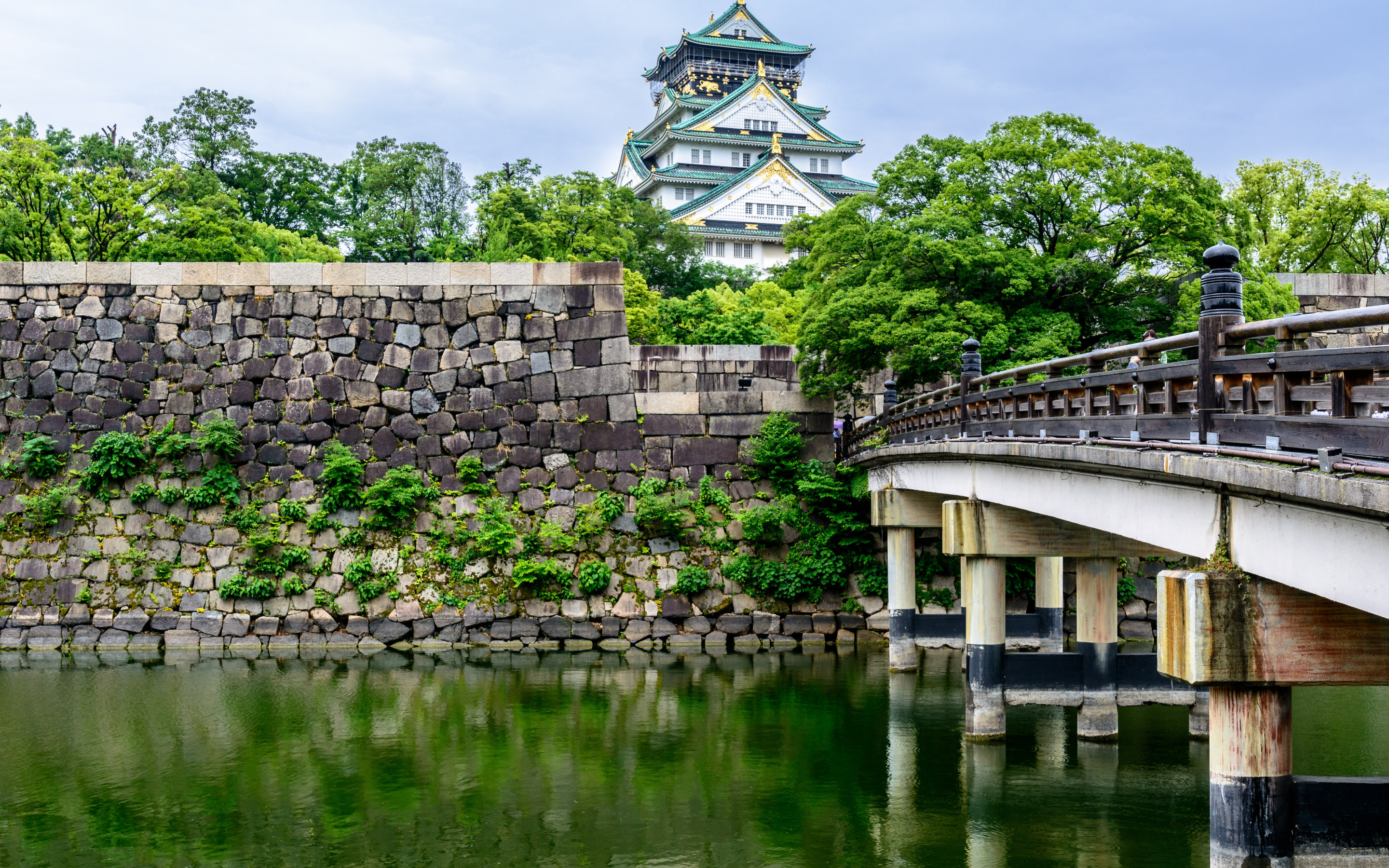 Osaka Castle, Travels, Japanese spring, Landmark beauty, 2880x1800 HD Desktop