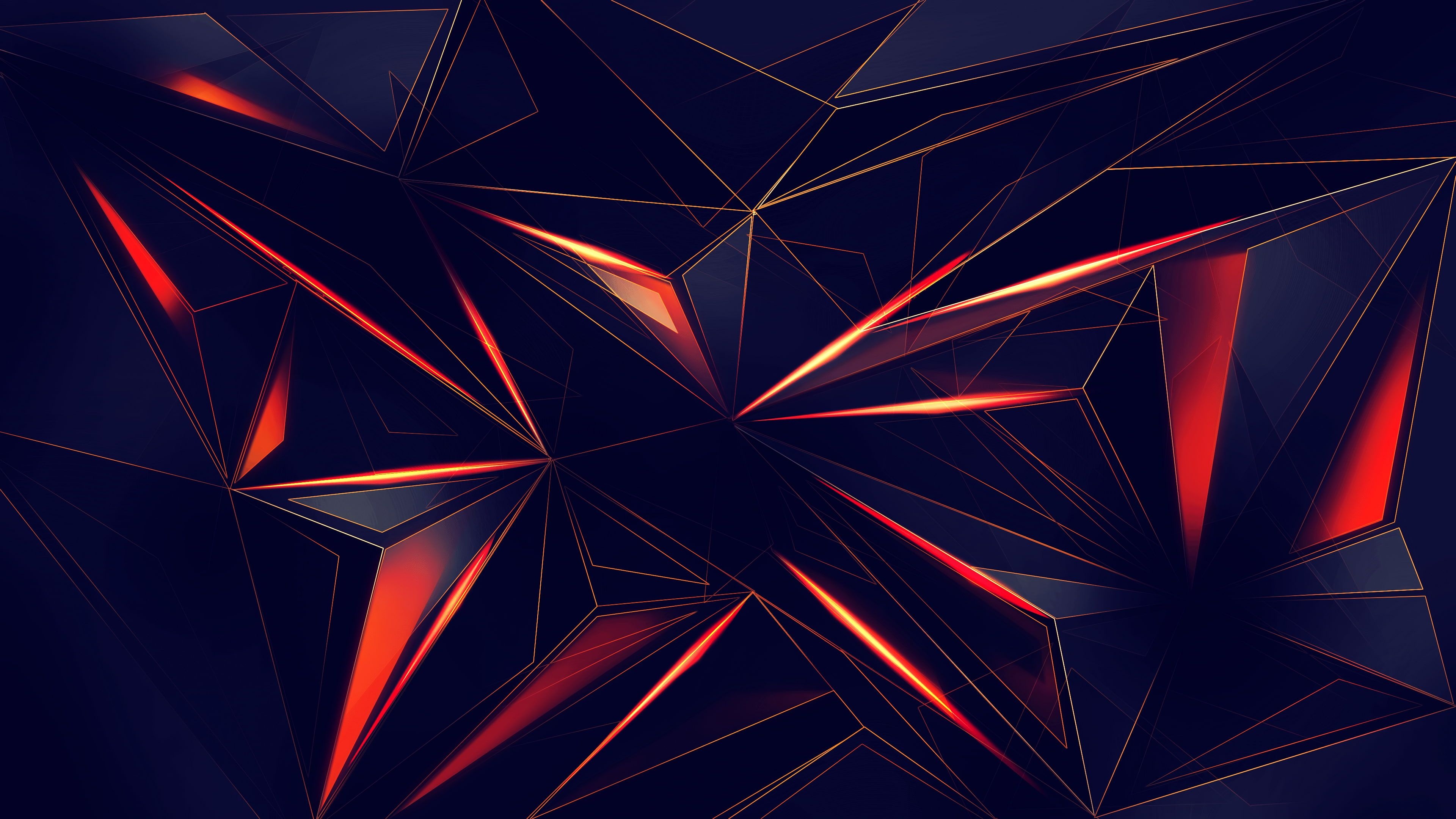 Backdrop: Abstract polygonal figures, Supplementary angles, Intersecting line segments. 3840x2160 4K Wallpaper.