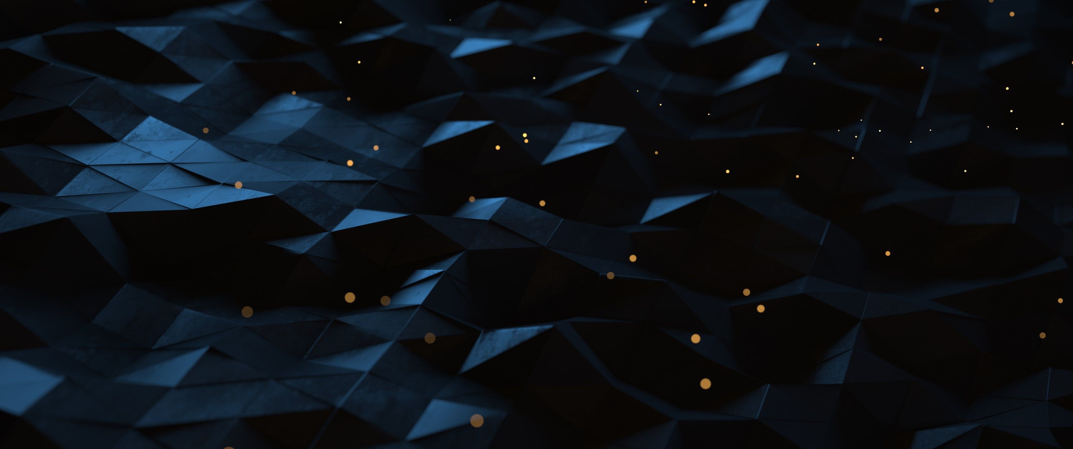 Geometric Abstract: Trapezoids, Three-dimensional shape, Acute angles. 3440x1440 Dual Screen Background.