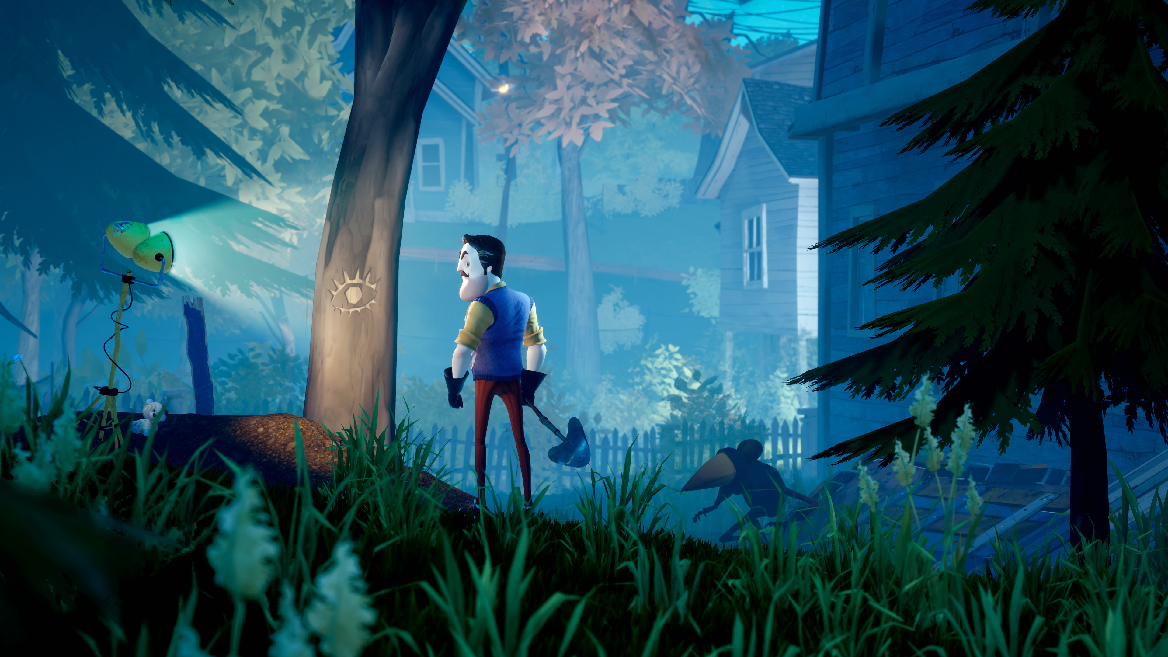 Hello Neighbor 2 (Game): An upcoming stealth horror thriller, Playing as a local journalist named Quentin. 3840x2160 4K Background.
