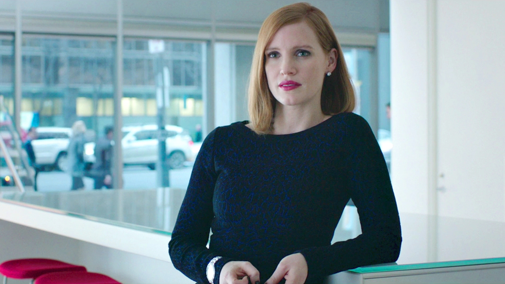 Miss Sloane: Jessica Chastain, Jonathan Perera was the only writer to work on the script. 1920x1080 Full HD Background.