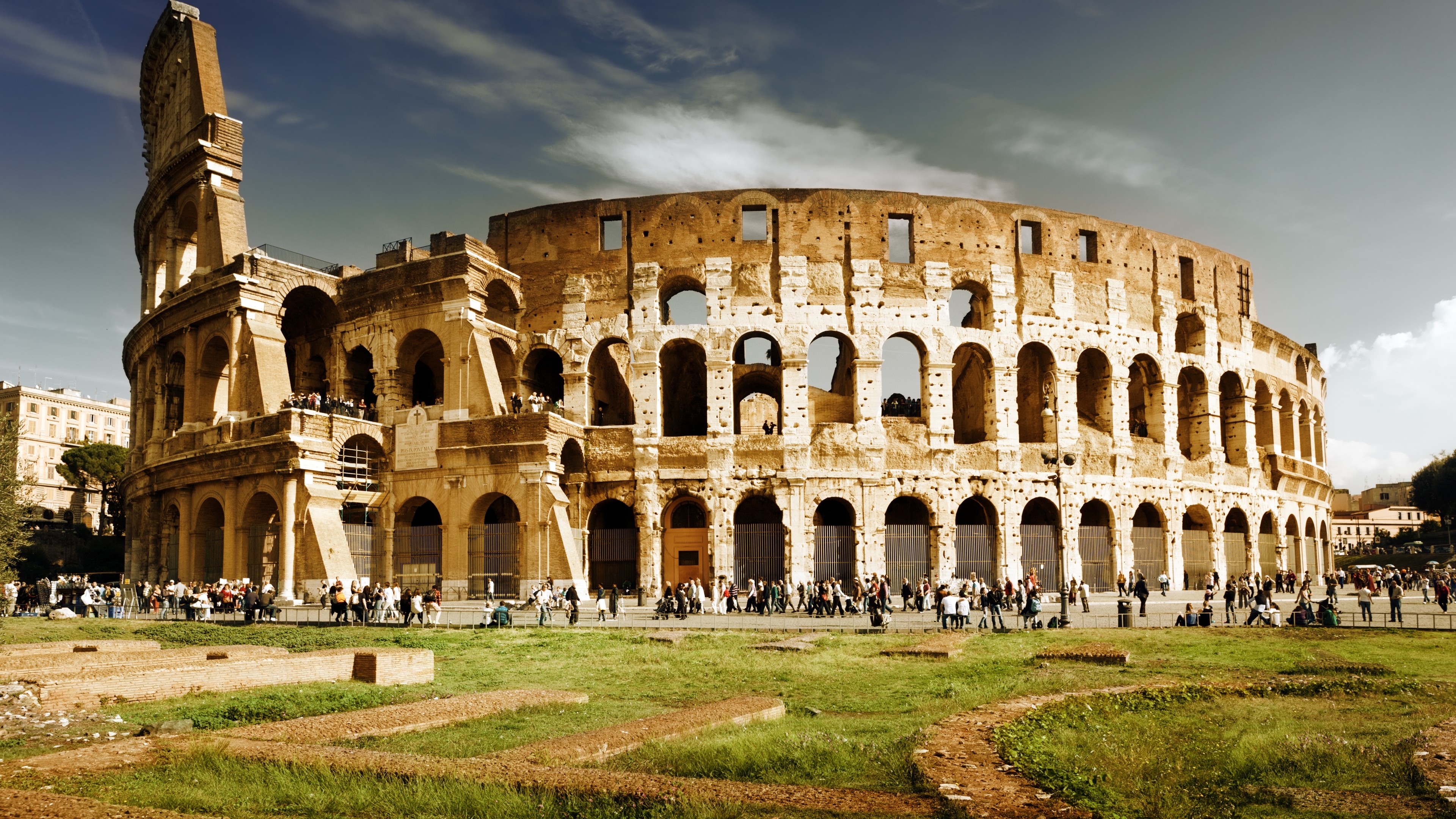 Lazio, Colosseum Rome Italy wallpaper, Travel architecture, 3840x2160 4K Desktop
