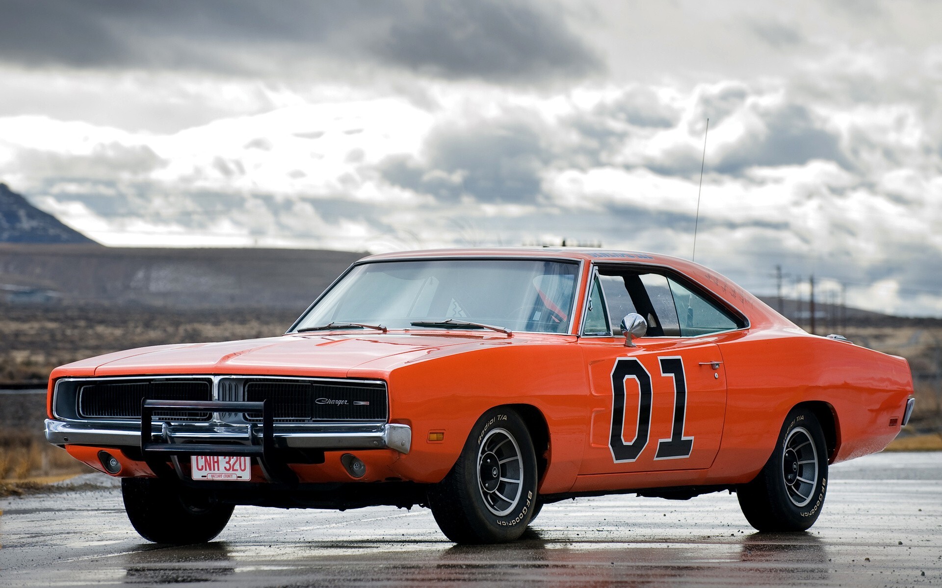 General Lee Car: CNH 320 license plate, The famous orange '69 Charger, Black grille guard, The star of the show. 1920x1200 HD Wallpaper.